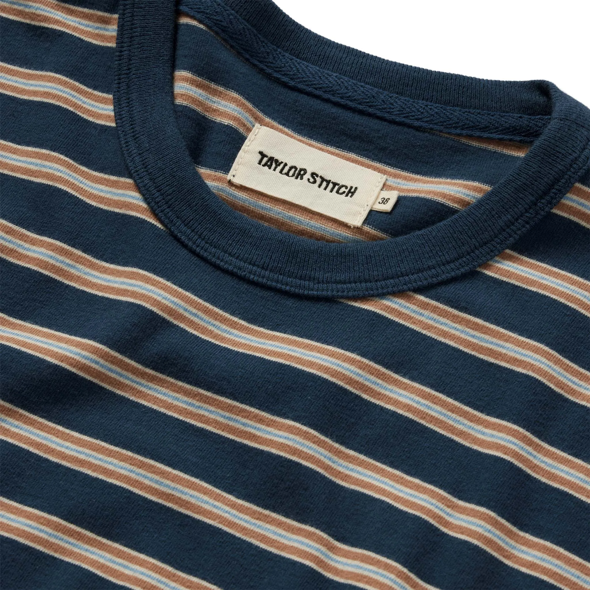 The Organic Cotton Tee in Deep Sea Stripe sold by Taylor Stitch product image thumbnail 5