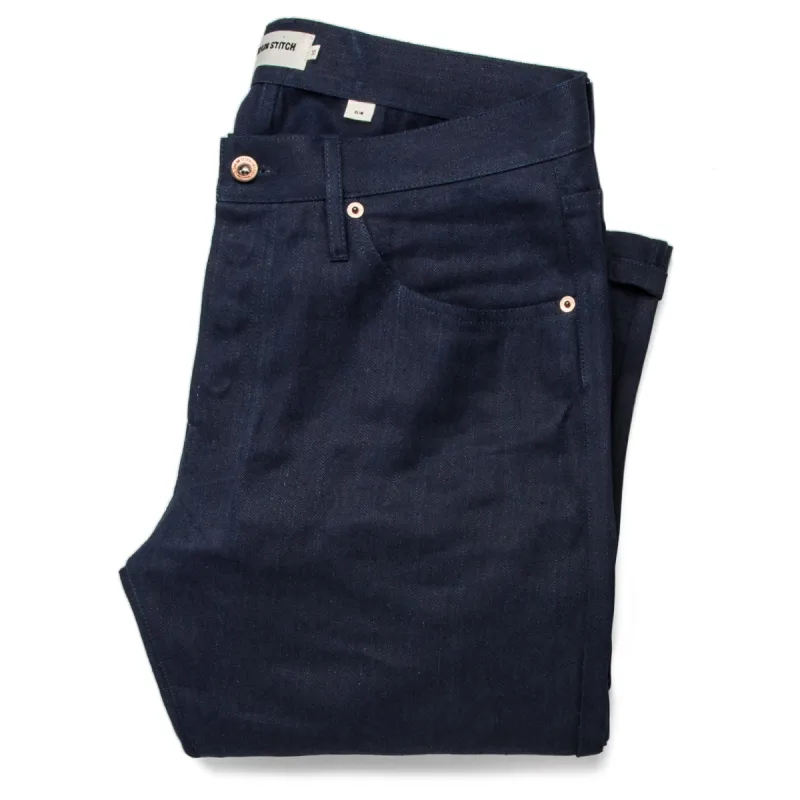 The Slim Jean in Double Indigo Standard sold by Taylor Stitch