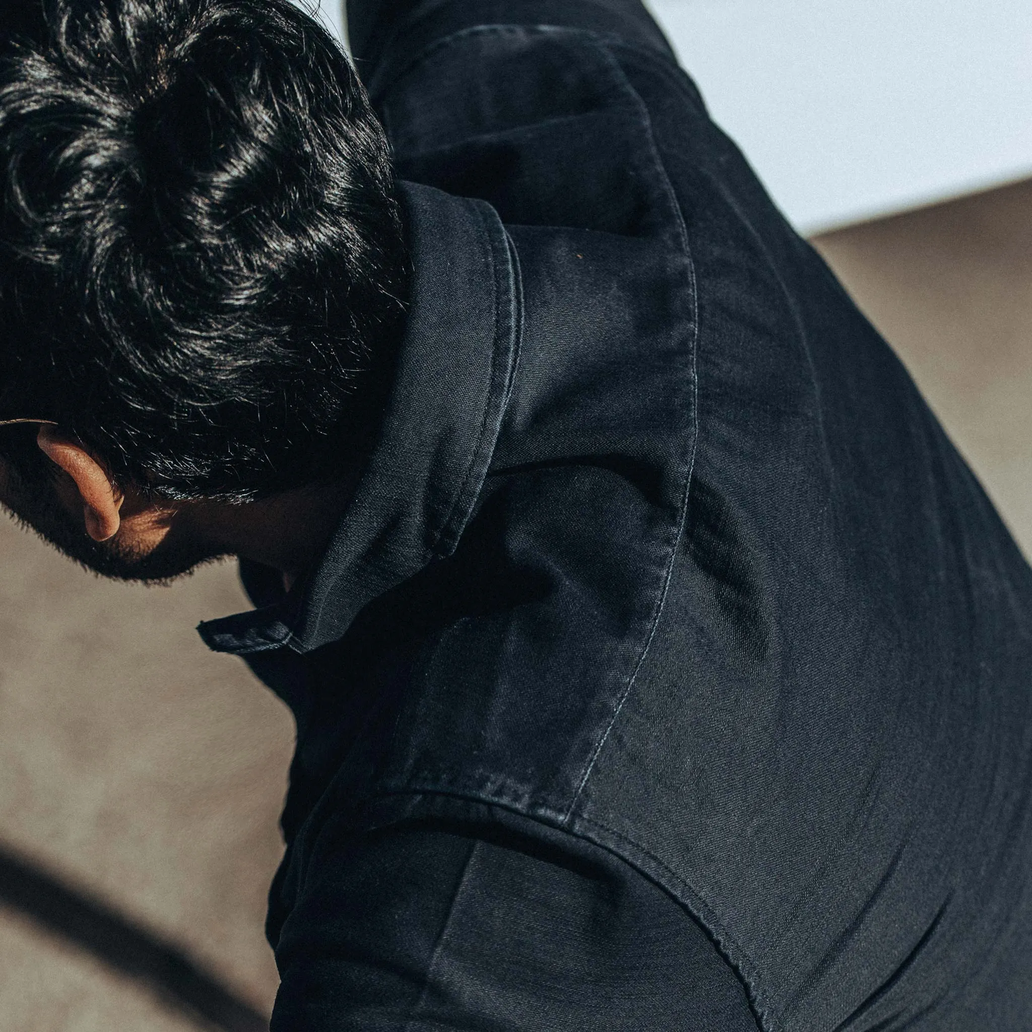 The Mechanic Shirt in Black Reverse Sateen sold by Taylor Stitch product image thumbnail 4