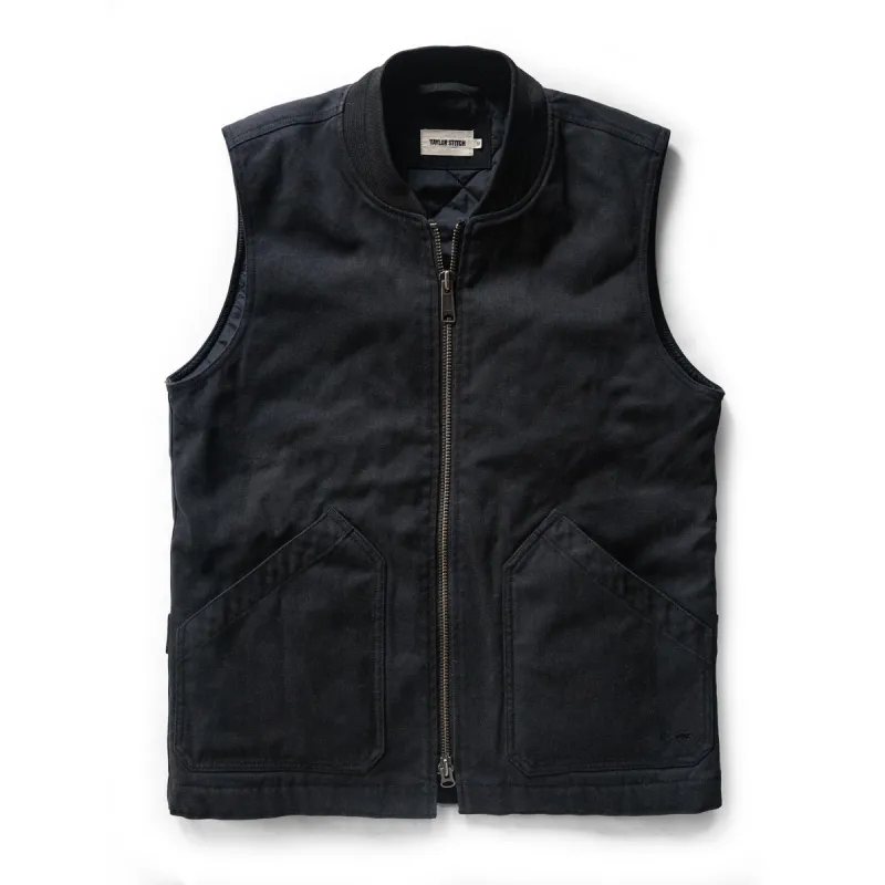The Workhorse Vest in Coal Boss Duck sold by Taylor Stitch