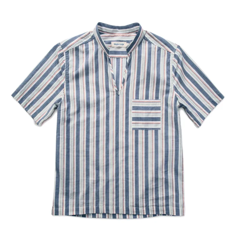 The Abbot Popover in Surf Stripe sold by Taylor Stitch