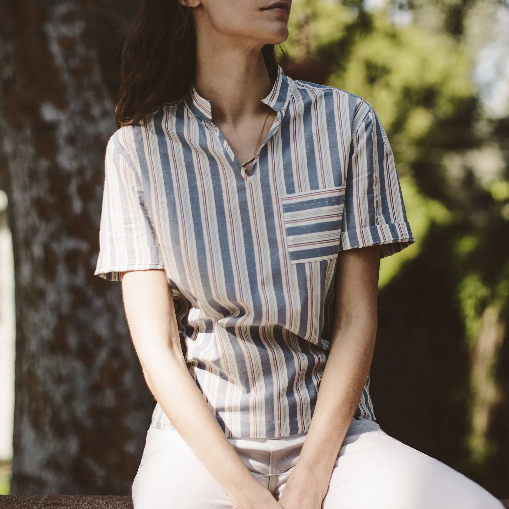 The Abbot Popover in Surf Stripe sold by Taylor Stitch product image thumbnail 2