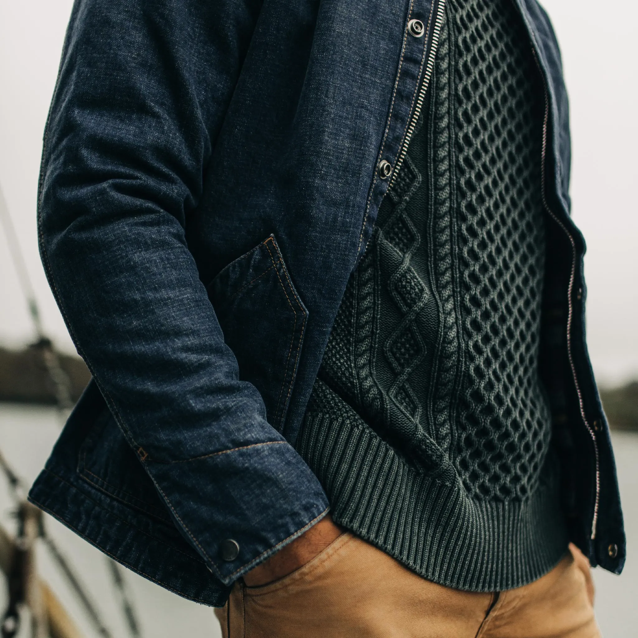 The Workhorse Jacket in Marlowe Wash Denim sold by Taylor Stitch product image thumbnail 5