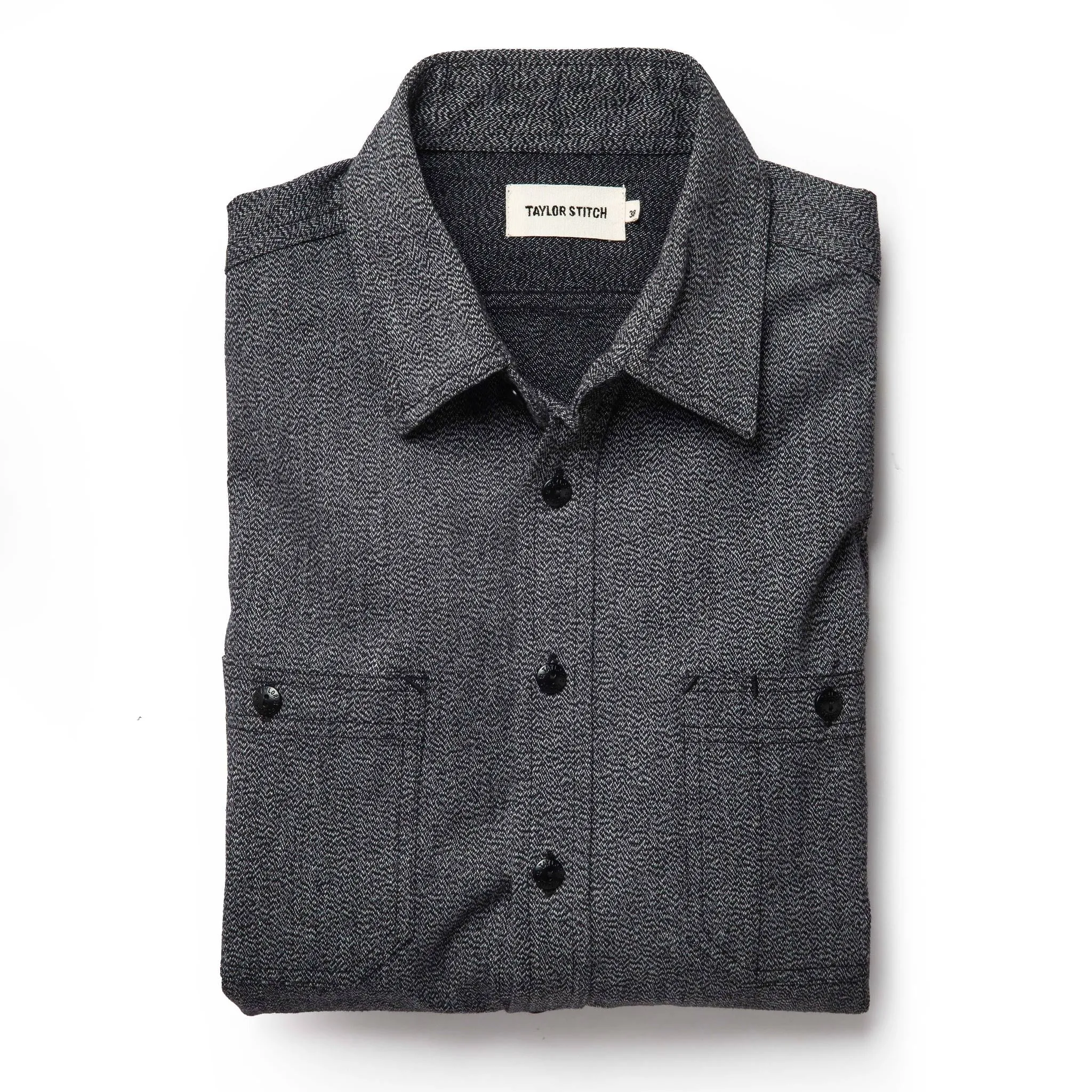 The Utility Shirt in Salt and Pepper Twill sold by Taylor Stitch