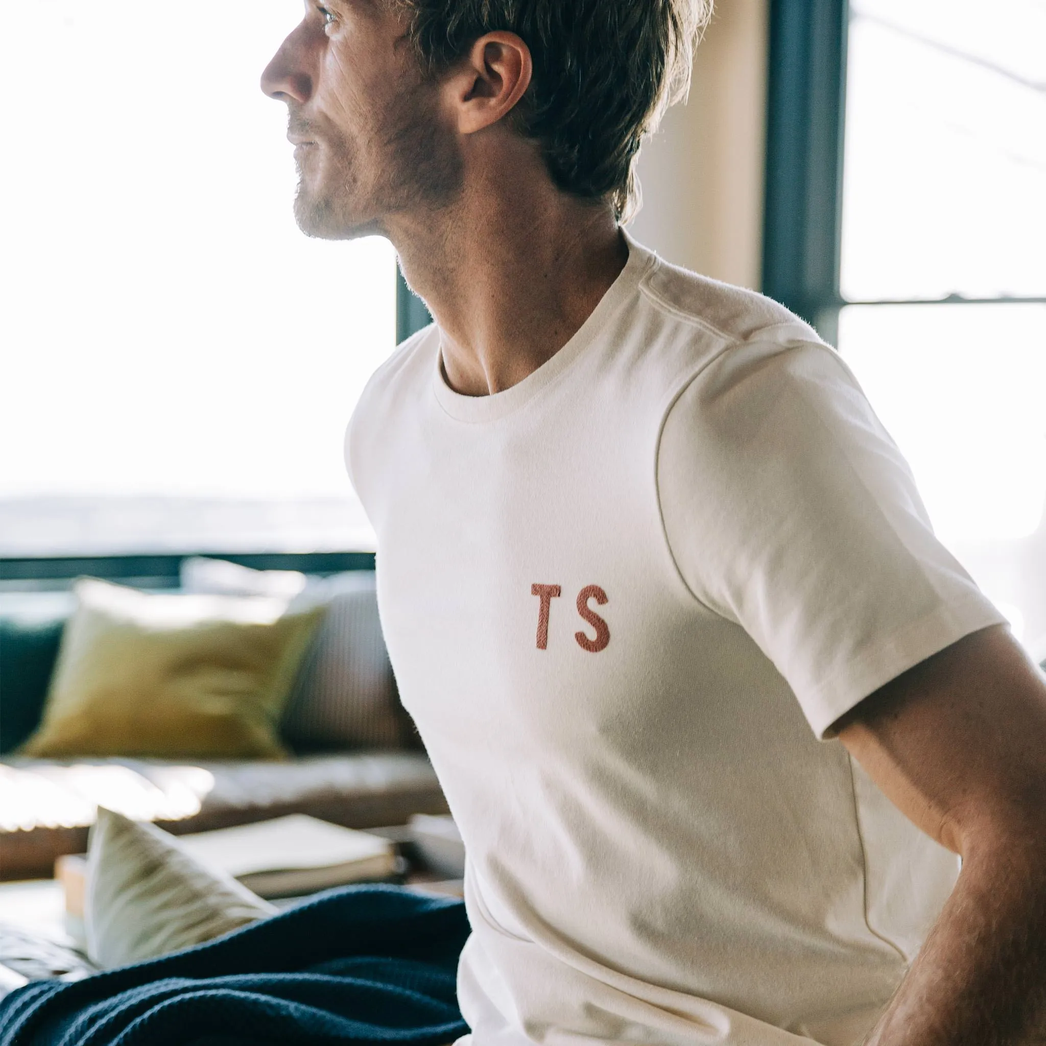 The Embroidered Heavy Bag Tee in Natural TS sold by Taylor Stitch product image thumbnail 4