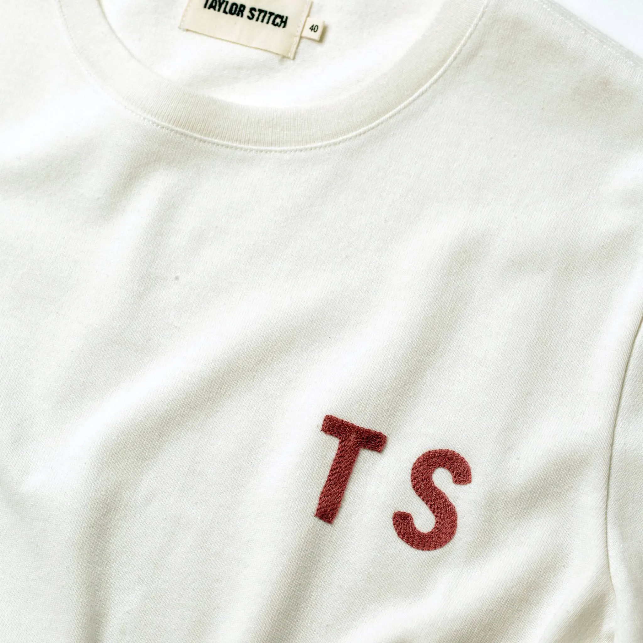 The Embroidered Heavy Bag Tee in Natural TS sold by Taylor Stitch product image thumbnail 5