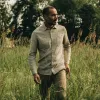 The Utility Shirt in Stone Double Cloth sold by Taylor Stitch