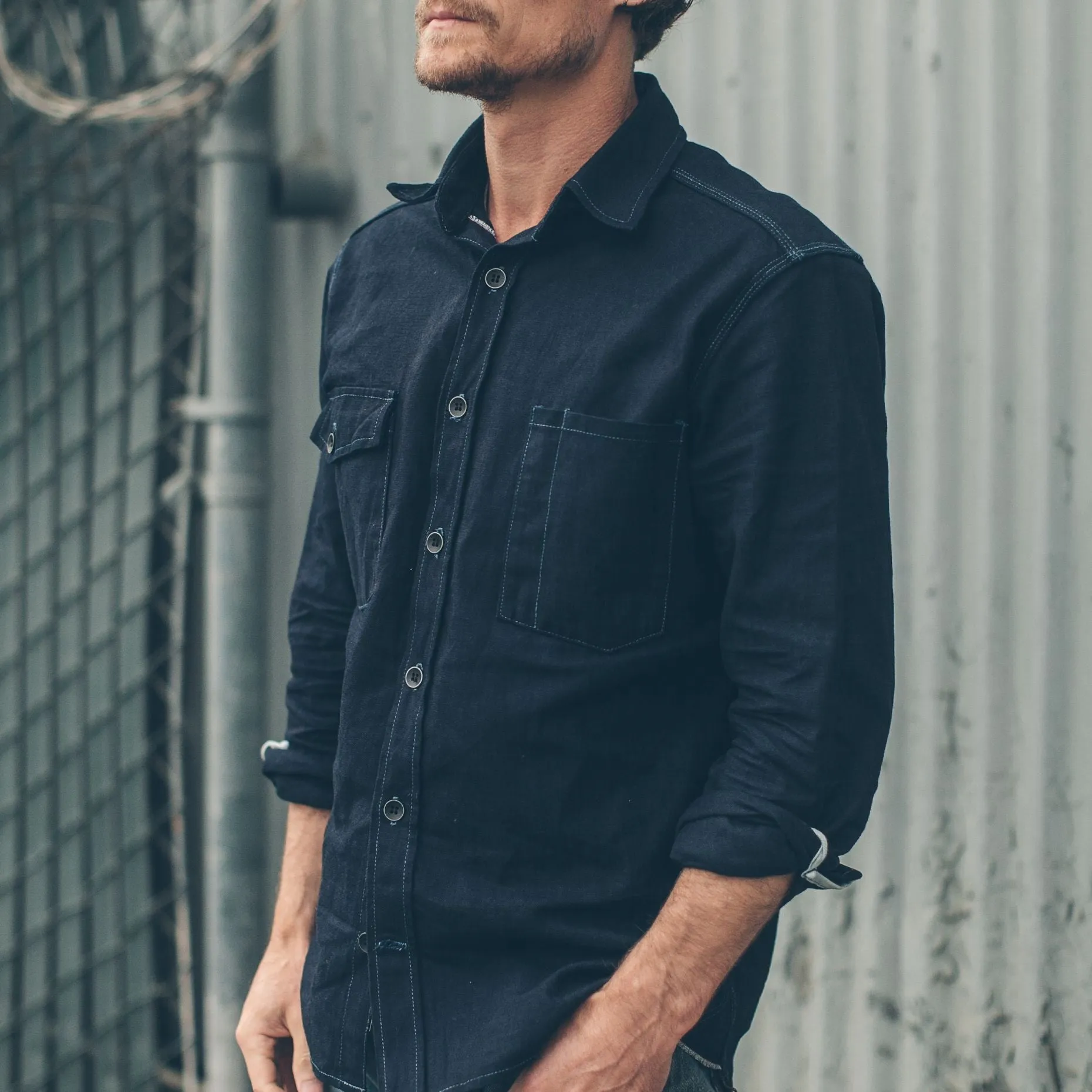 The Utility Shirt in Cone Mills Indigo Selvage Canvas sold by Taylor Stitch product image thumbnail 4