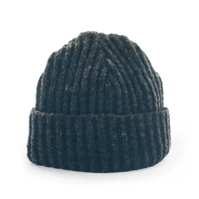 The Merino Wool Beanie in Charcoal sold by Taylor Stitch