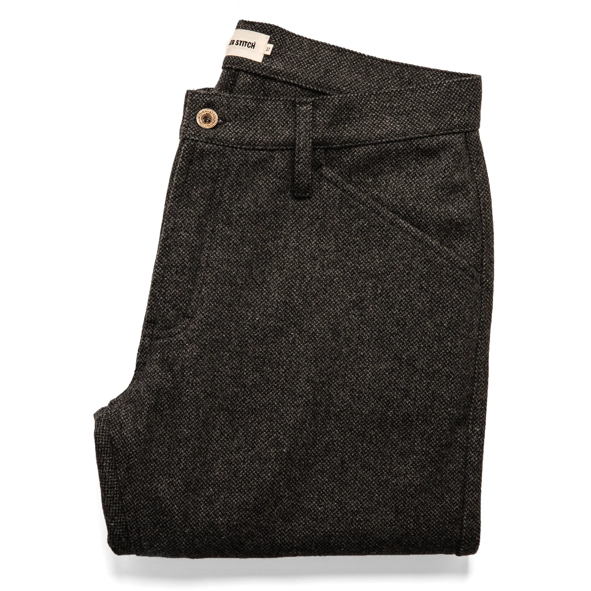The Camp Pant in Charcoal Wool sold by Taylor Stitch