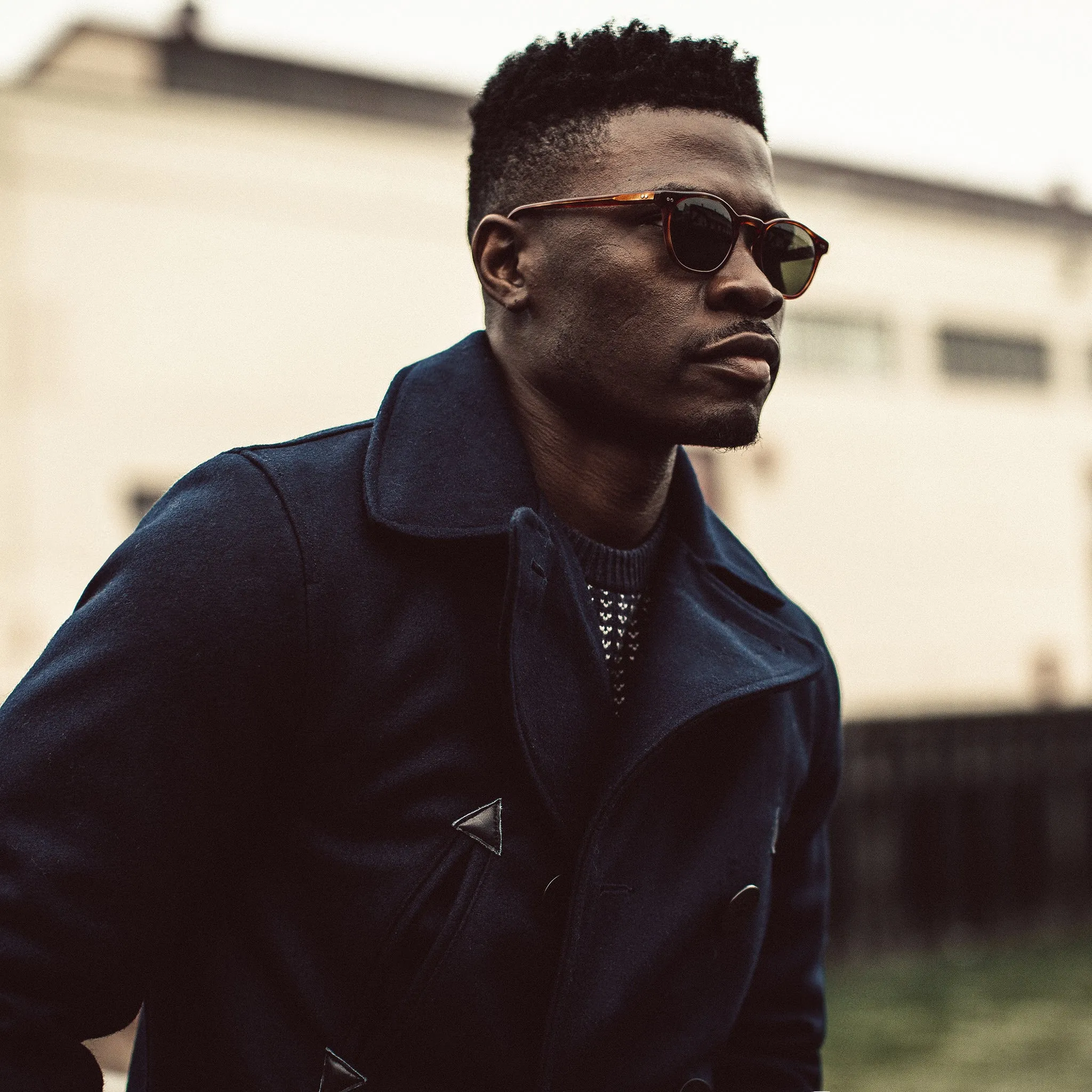 The Mendocino Peacoat in Navy Melton Wool sold by Taylor Stitch product image thumbnail 2