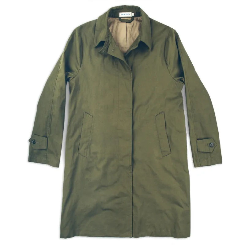 The Noe Trench in Olive sold by Taylor Stitch