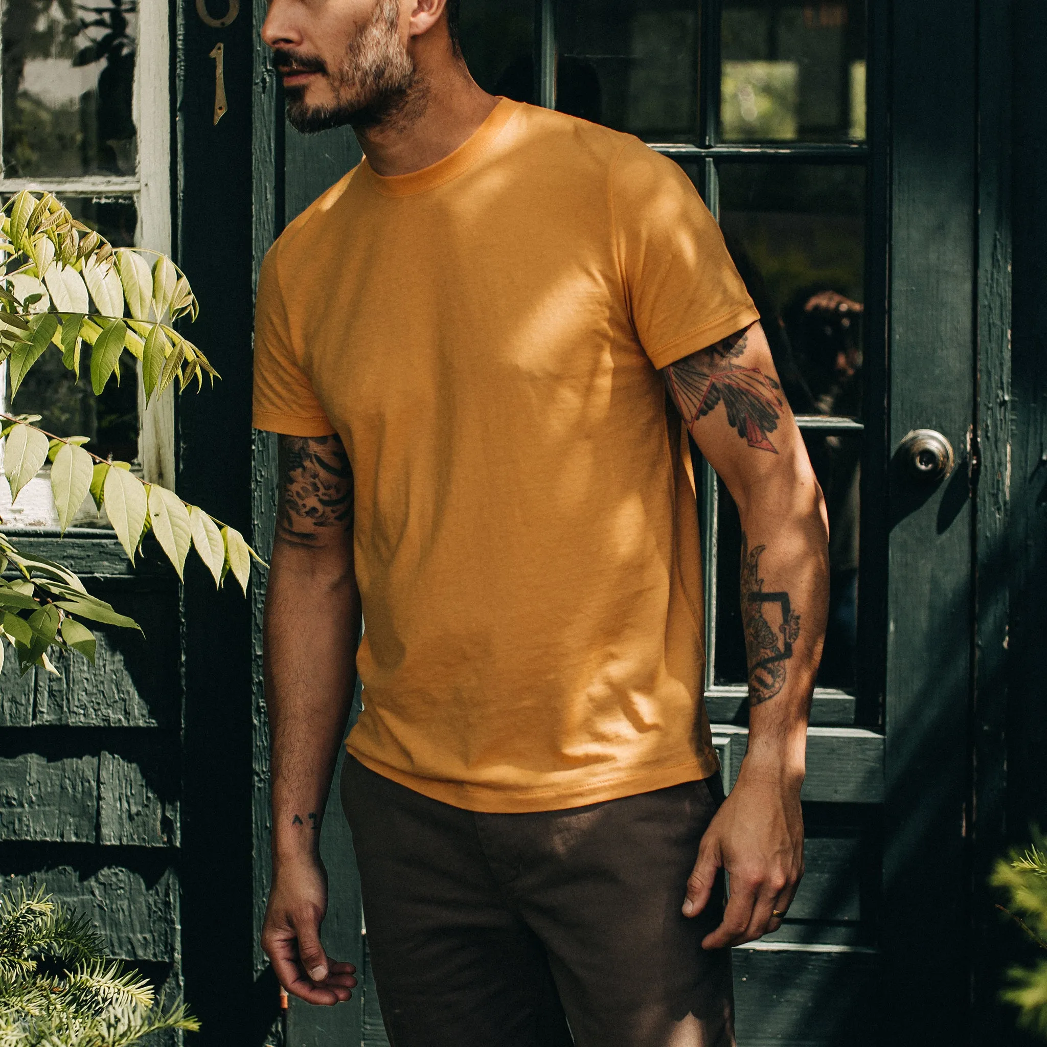 The Cotton Hemp Tee in Mustard sold by Taylor Stitch product image thumbnail 4