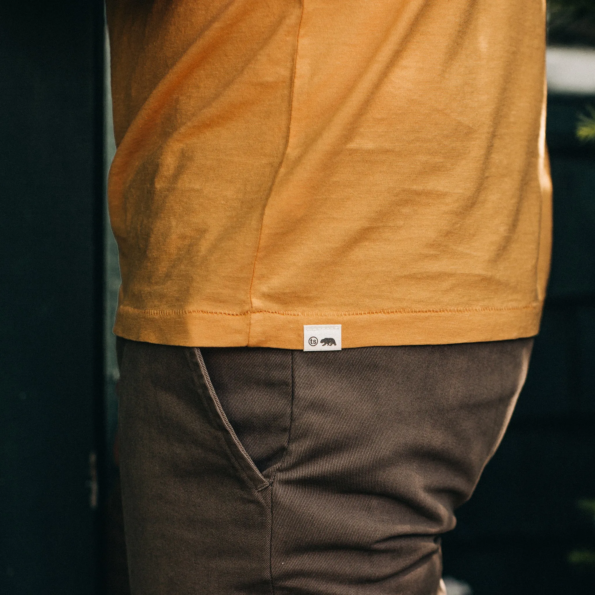 The Cotton Hemp Tee in Mustard sold by Taylor Stitch product image thumbnail 3