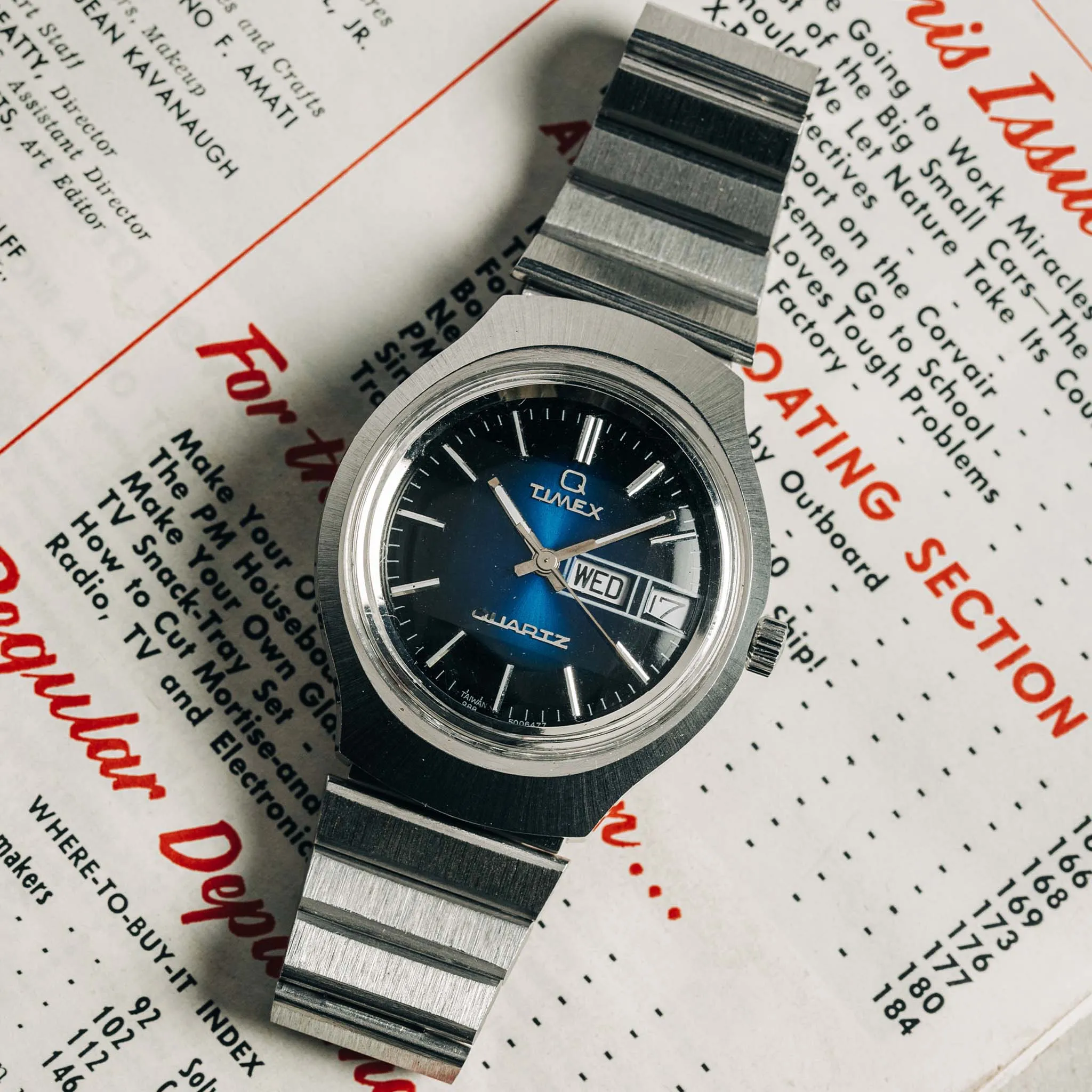 1977 Timex Blue Dial Q Quartz sold by Taylor Stitch product image thumbnail 2