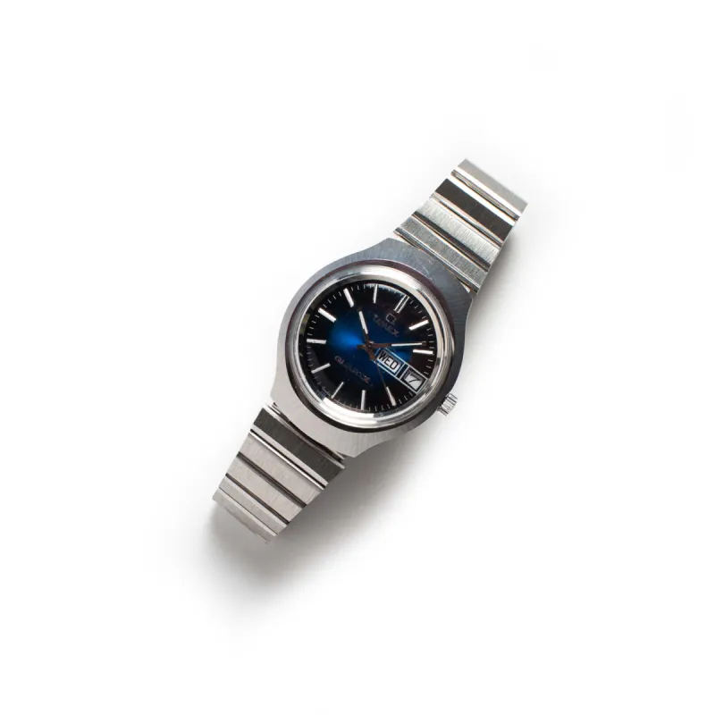 1977 Timex Blue Dial Q Quartz sold by Taylor Stitch