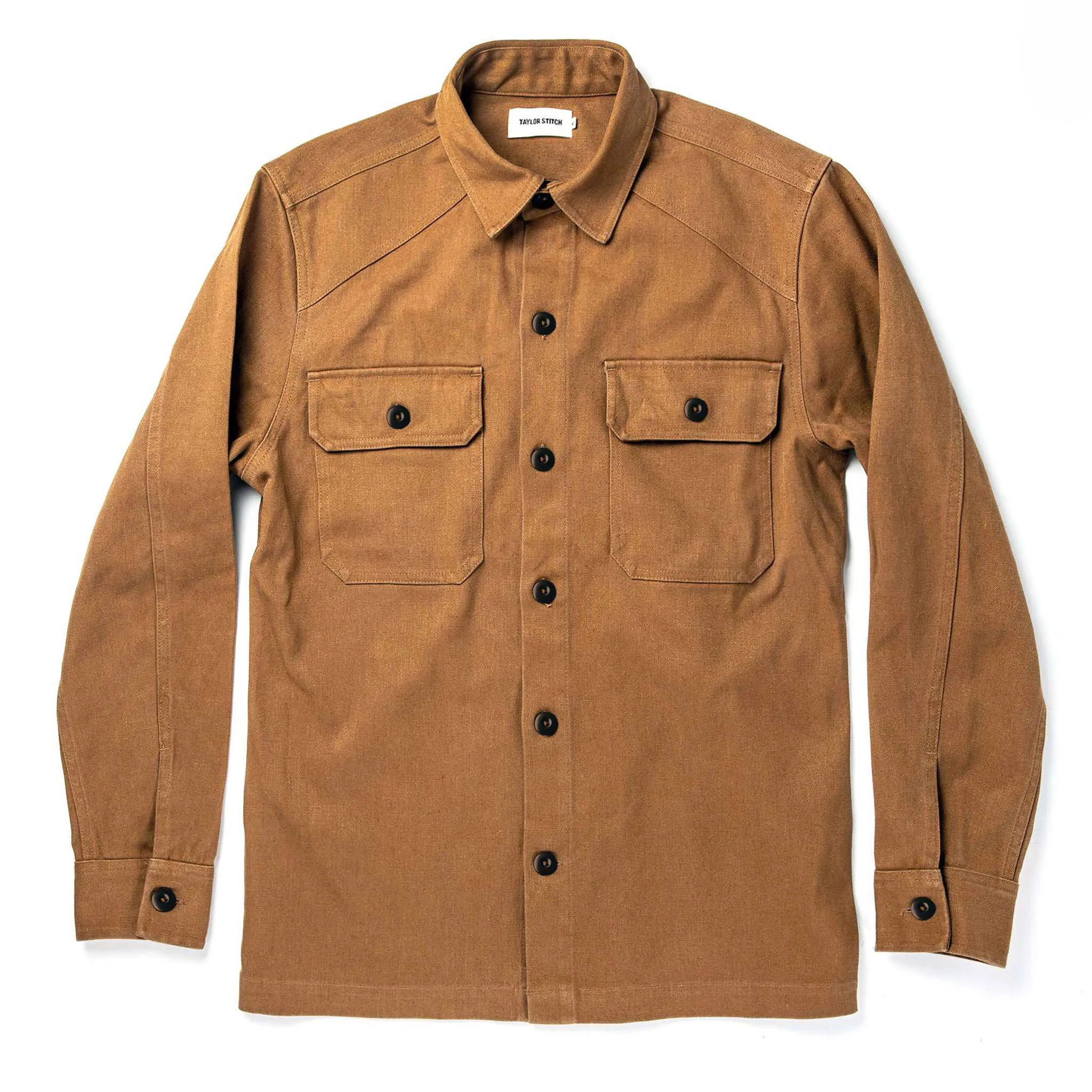 The Shop Shirt in Tobacco Boss Duck sold by Taylor Stitch