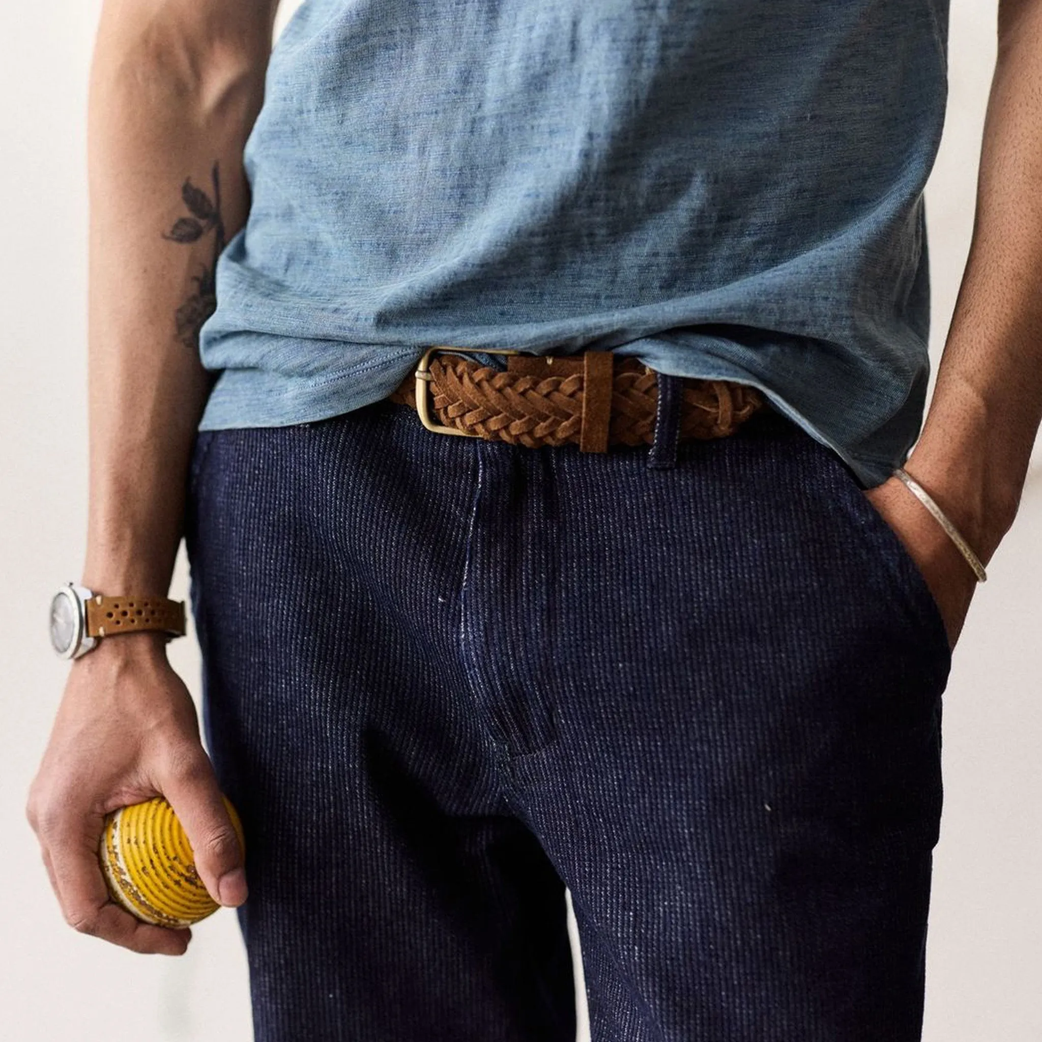 The Morse Pant in Rinsed Indigo Stripe sold by Taylor Stitch product image thumbnail 4