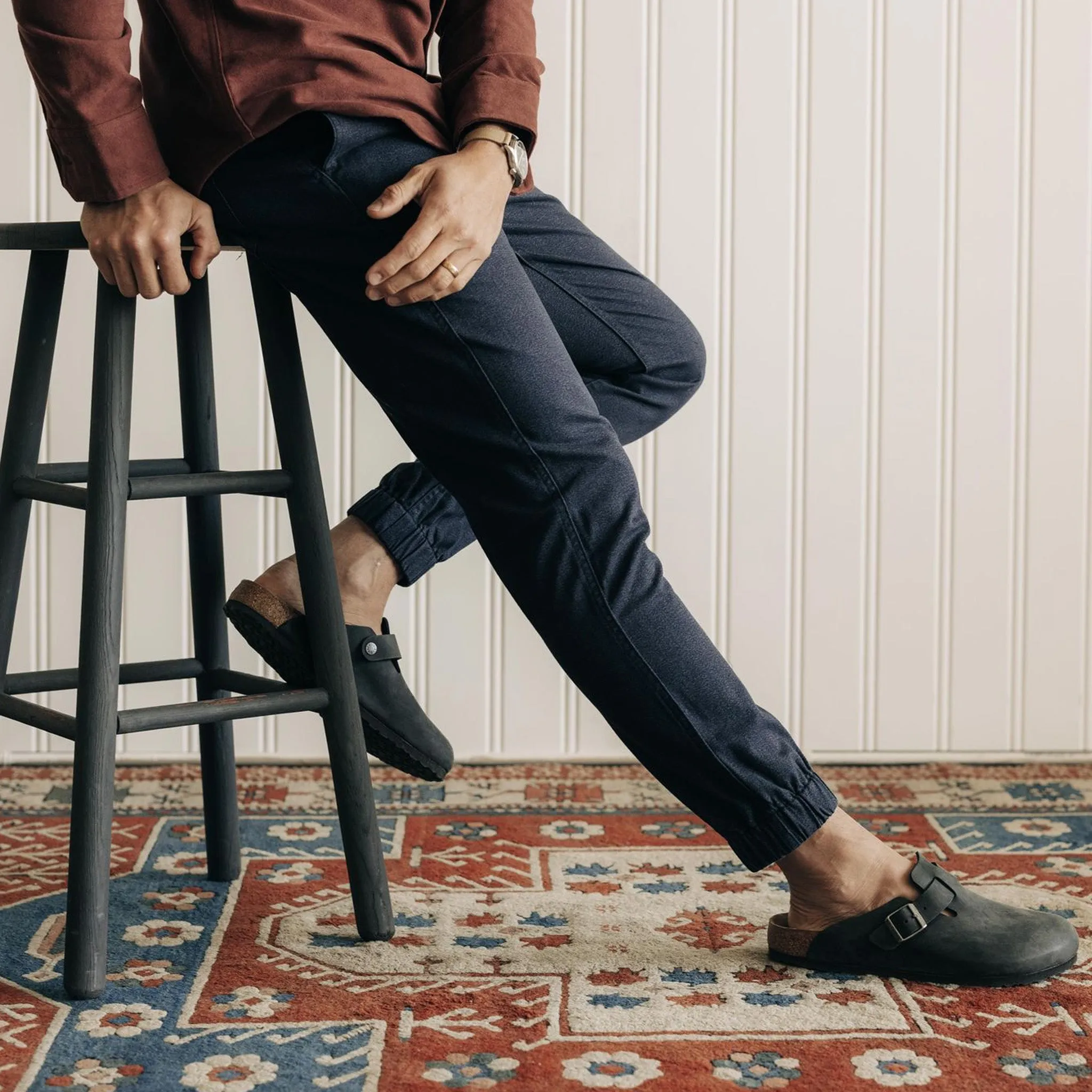 The Apres Pant in Navy Twist Jaspe Twill sold by Taylor Stitch product image thumbnail 2