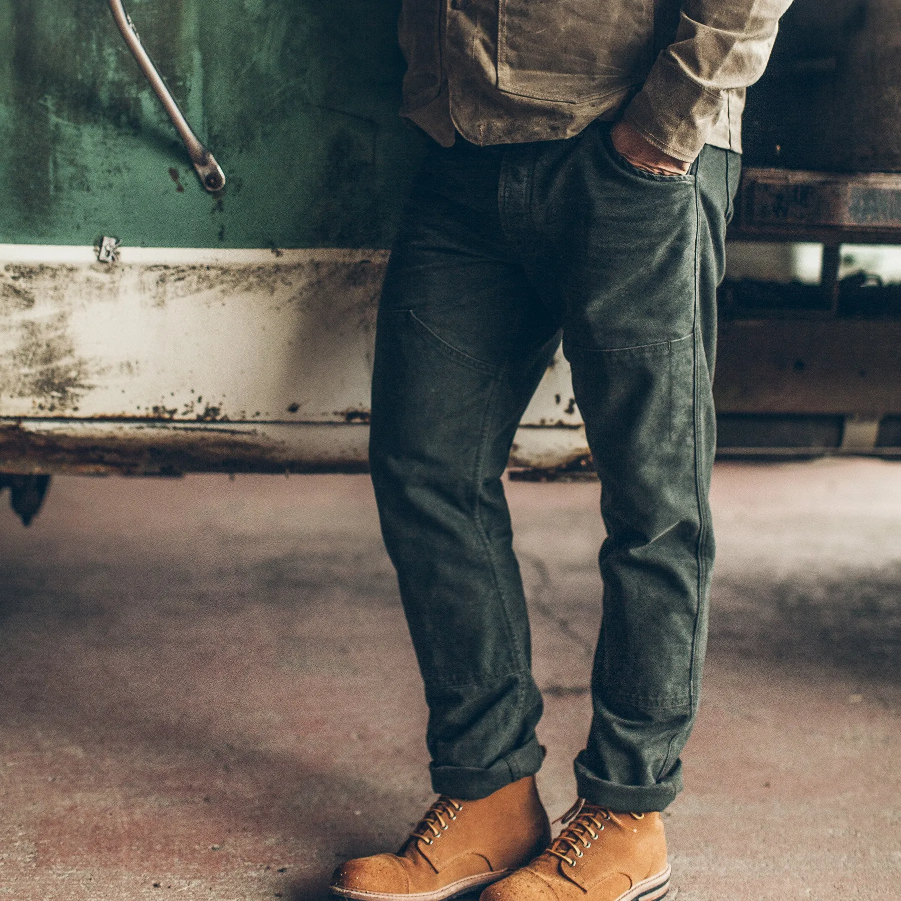 The Chore Pant in Washed Olive sold by Taylor Stitch product image thumbnail 2