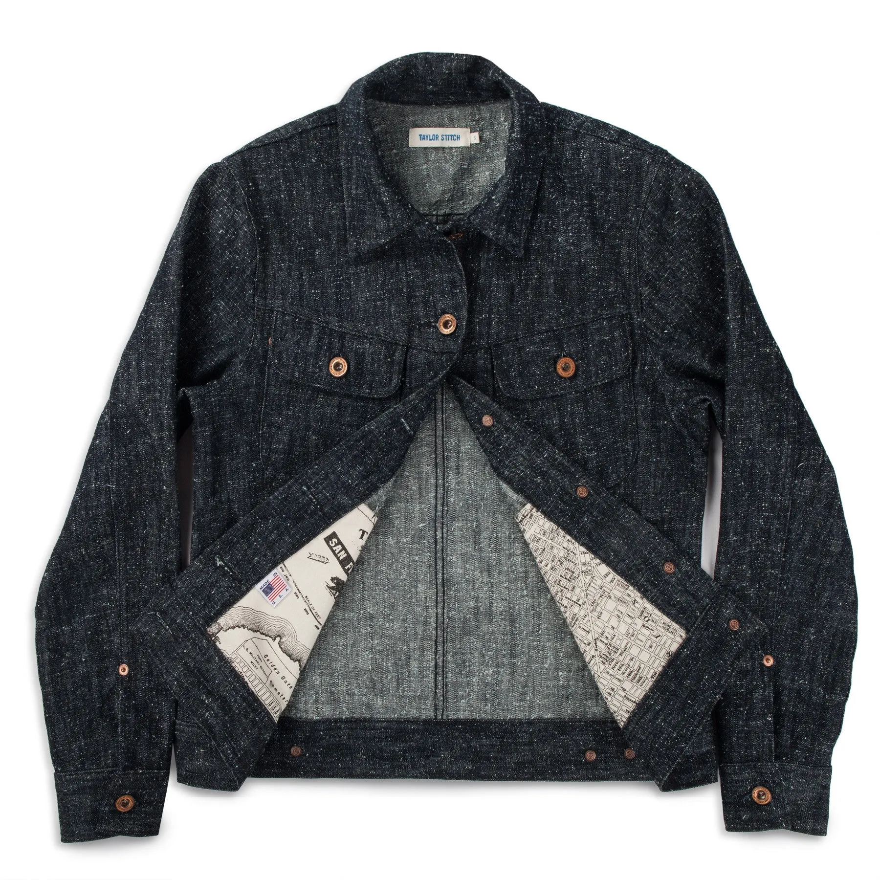 The Pacific Jacket in Indigo Silk Denim sold by Taylor Stitch product image thumbnail 5