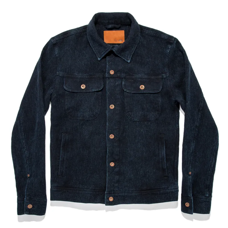 The Long Haul Jacket in Indigo Waffle ('18) sold by Taylor Stitch