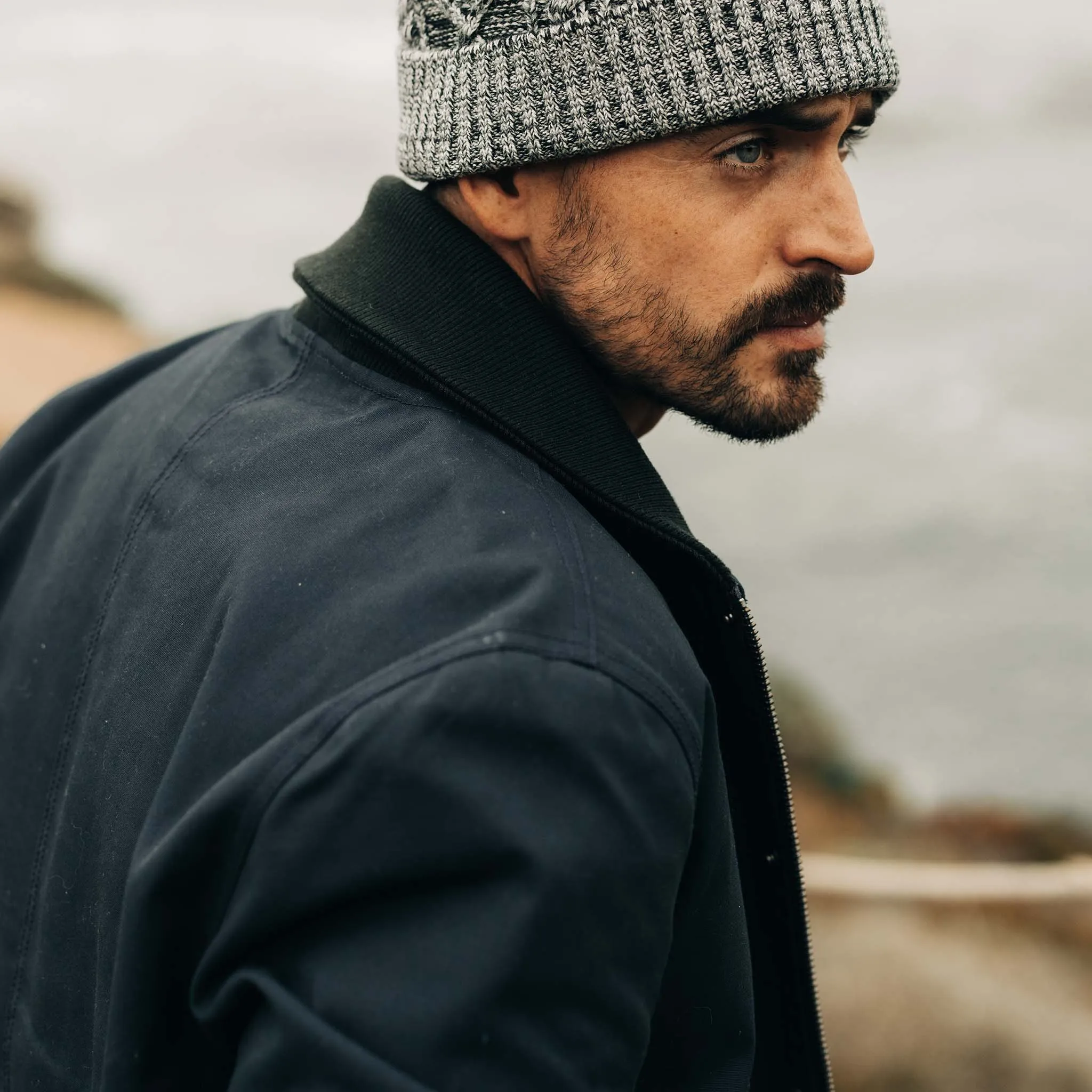 The Deck Jacket in Dark Navy Dry Wax sold by Taylor Stitch product image thumbnail 4