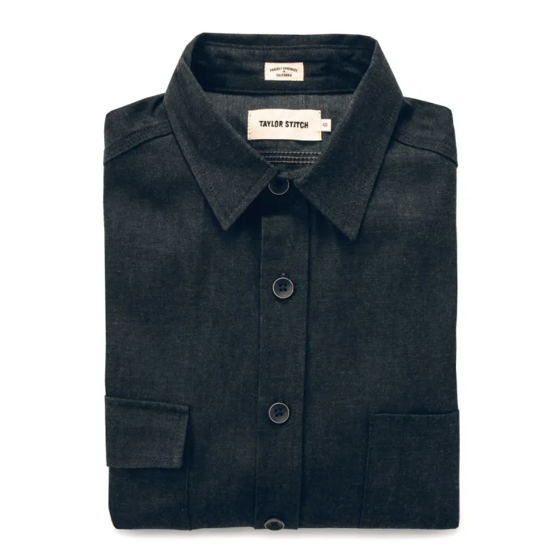 The Utility Shirt in Yoshiwa Black Selvage sold by Taylor Stitch