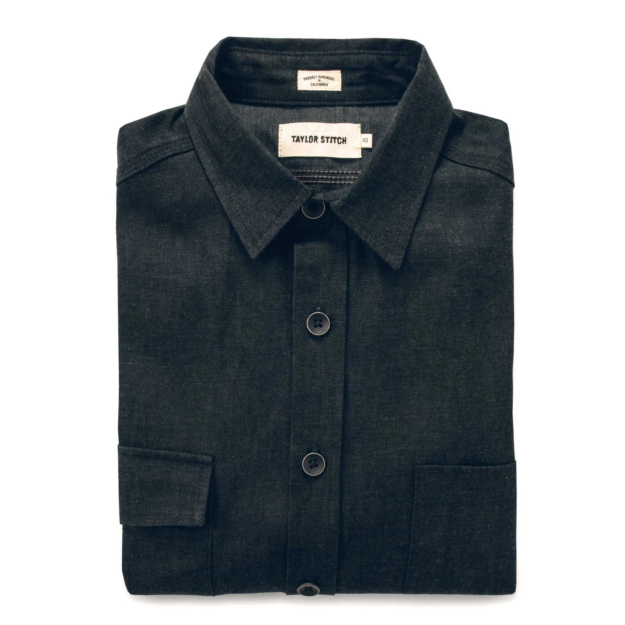 The Utility Shirt in Yoshiwa Black Selvage sold by Taylor Stitch