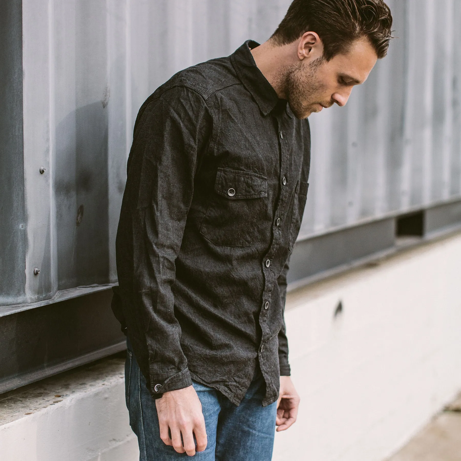 The Utility Shirt in Yoshiwa Black Selvage sold by Taylor Stitch product image thumbnail 2