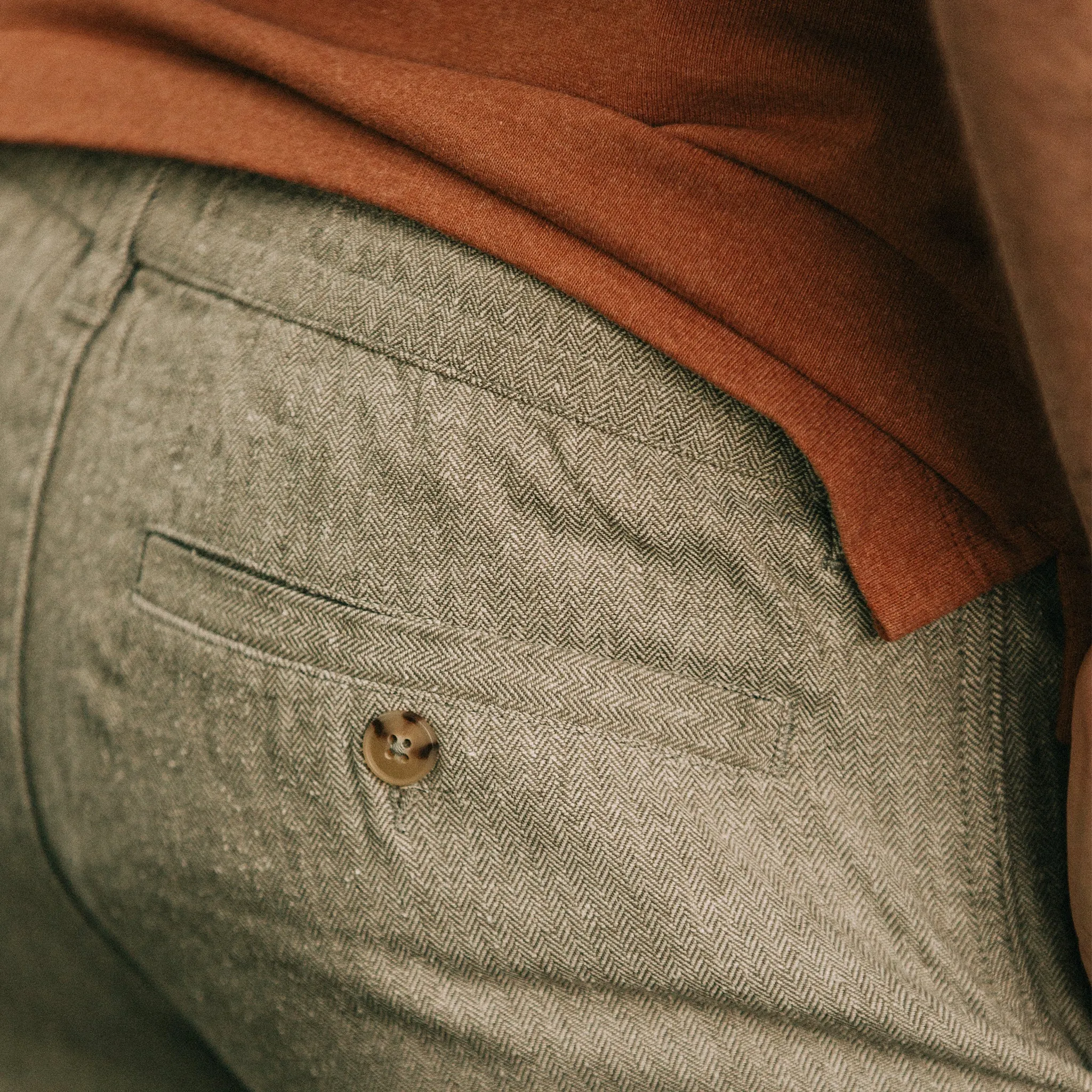 The Easy Short in Olive Herringbone sold by Taylor Stitch product image thumbnail 4