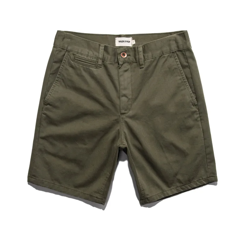 The Travel Short in Army sold by Taylor Stitch