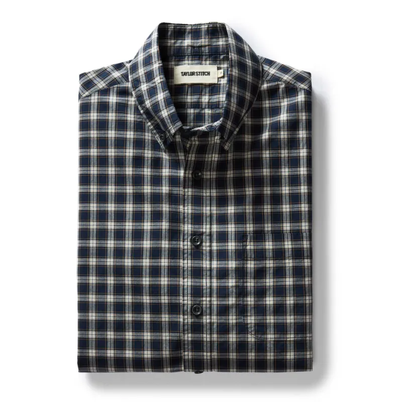 The Jack in Deep Blue Plaid sold by Taylor Stitch