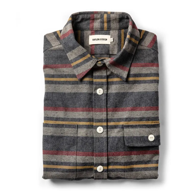 The Moto Shirt in Blanket Stripe sold by Taylor Stitch