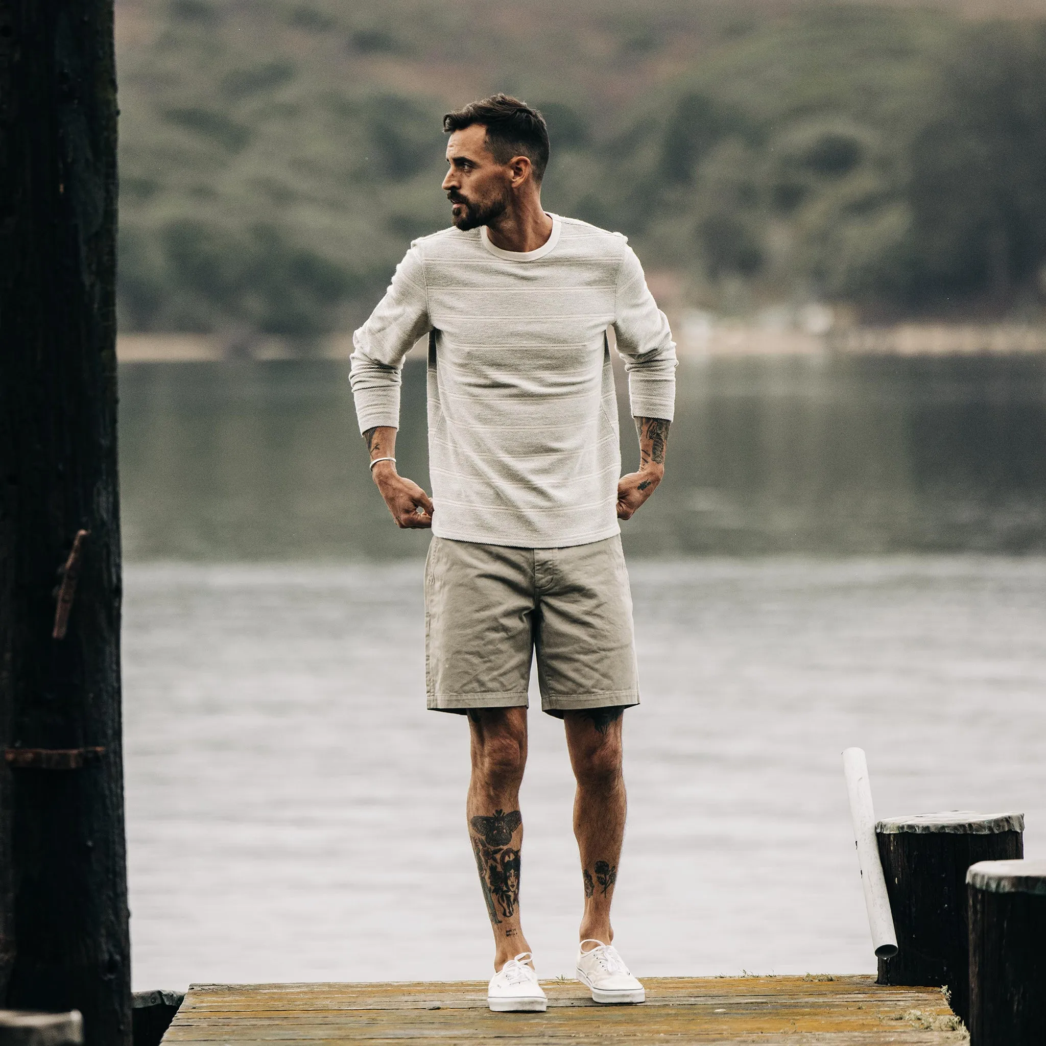 The Morgan Crewneck in Ash Stripe sold by Taylor Stitch product image thumbnail 2