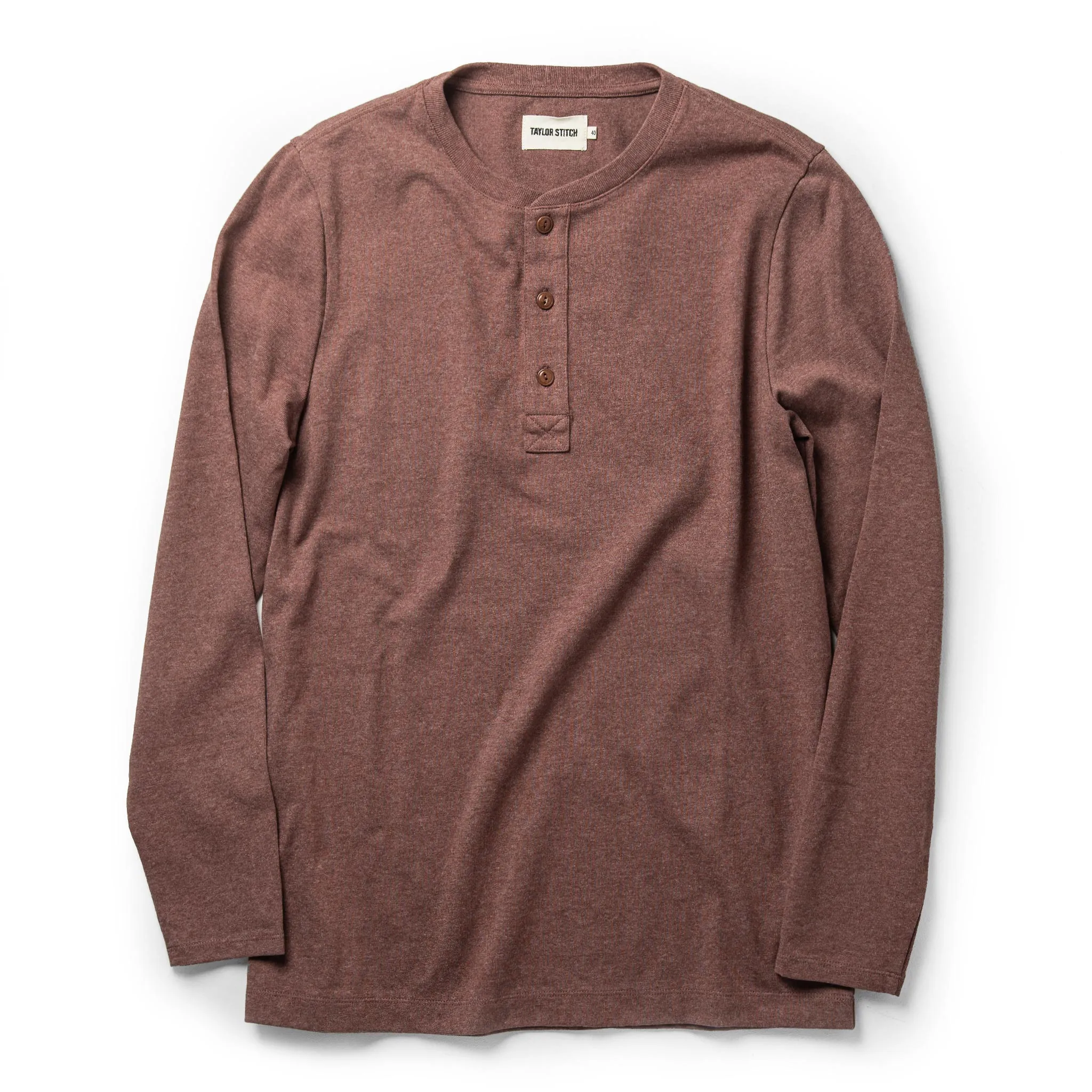 The Heavy Bag Henley in Burgundy sold by Taylor Stitch