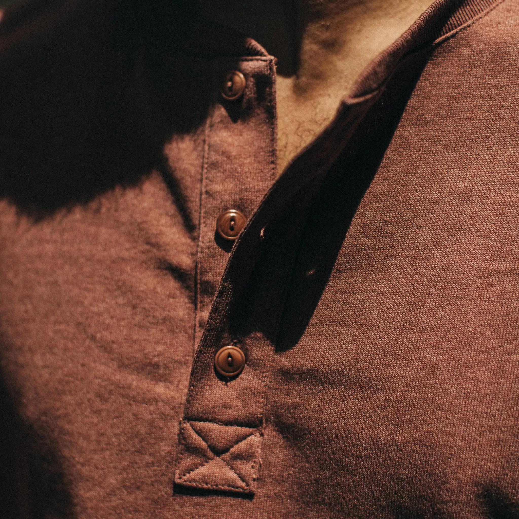 The Heavy Bag Henley in Burgundy sold by Taylor Stitch product image thumbnail 3