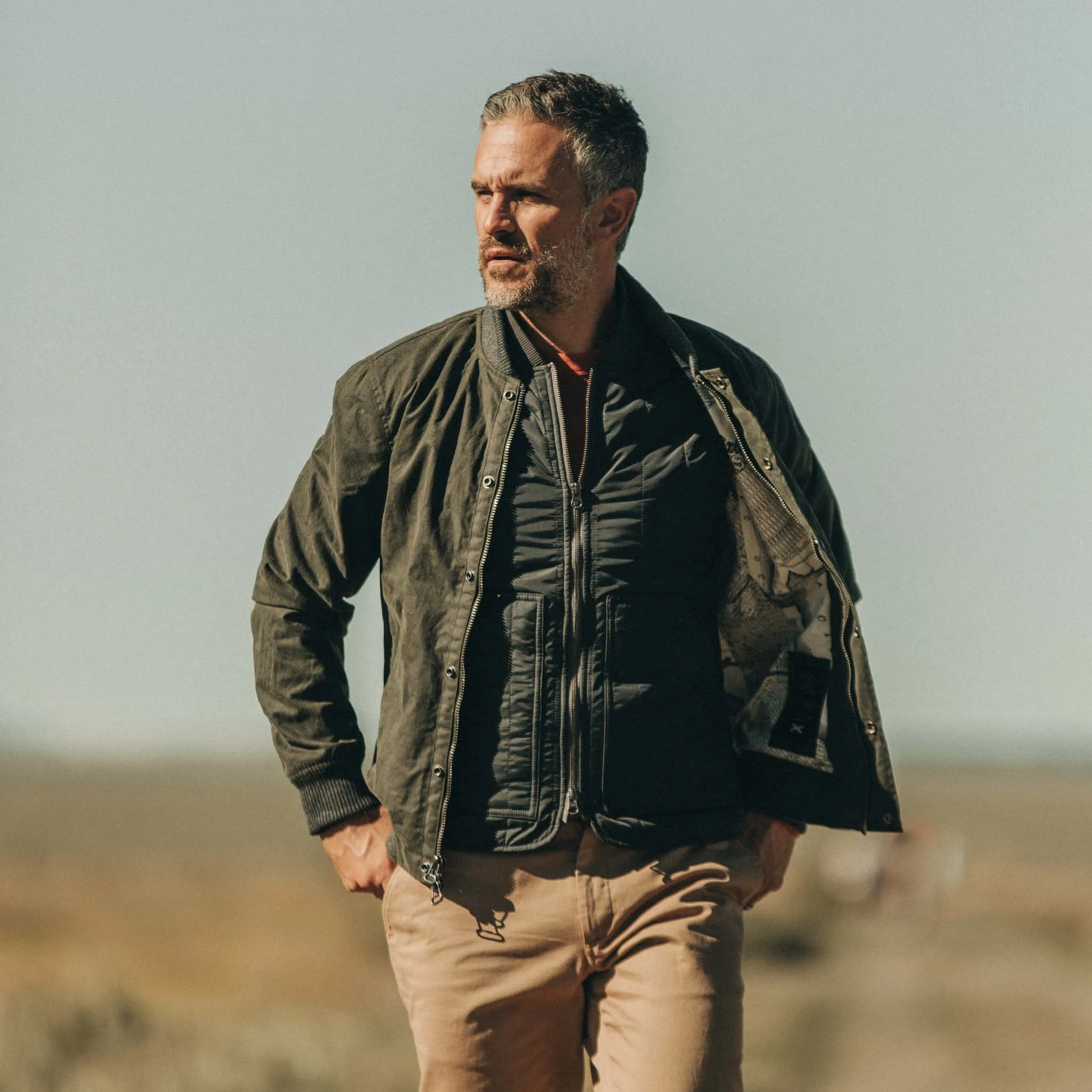 The Bomber Jacket in Waxed Olive sold by Taylor Stitch product image thumbnail 2