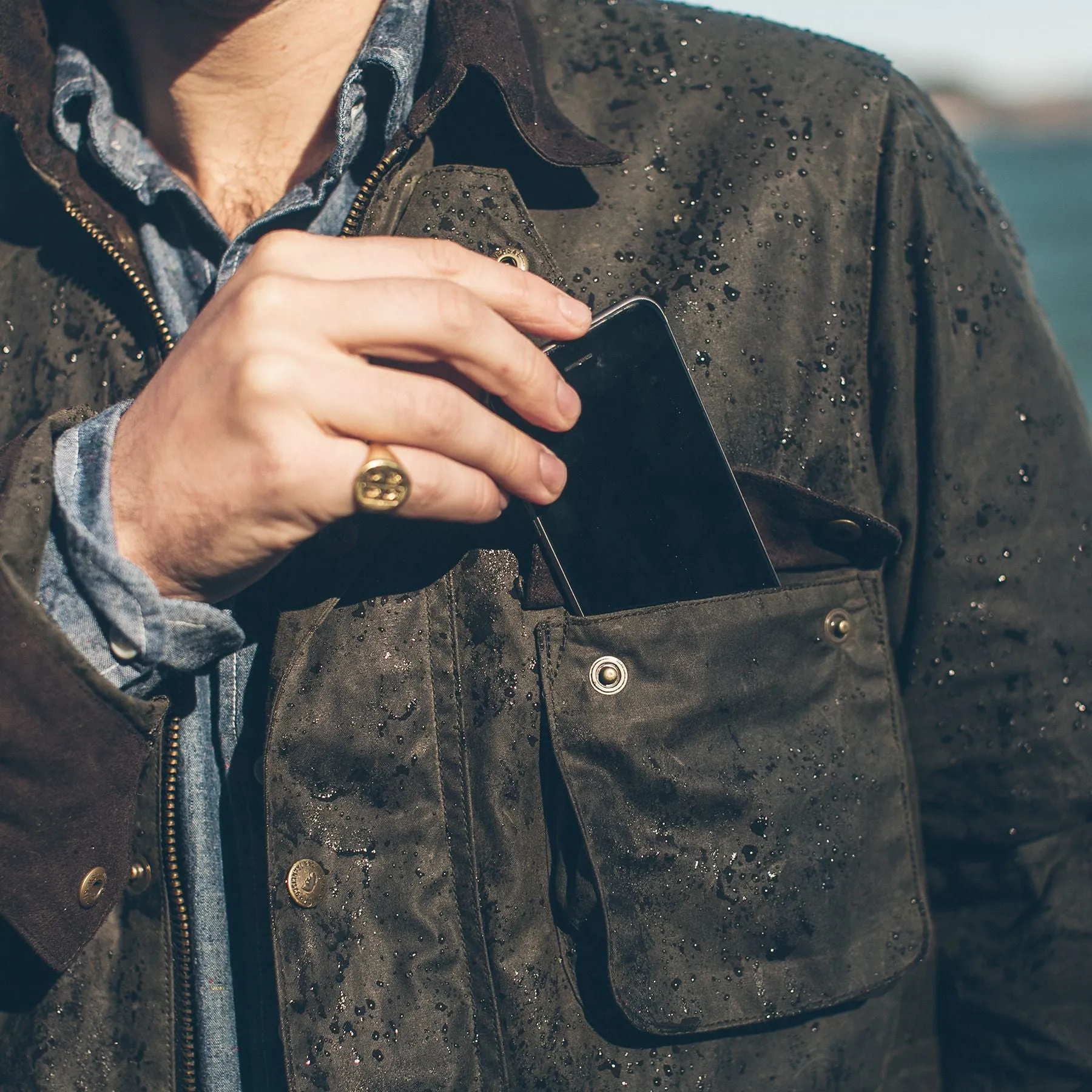 The Rover Jacket in Dark Olive Beeswaxed Canvas sold by Taylor Stitch product image thumbnail 5