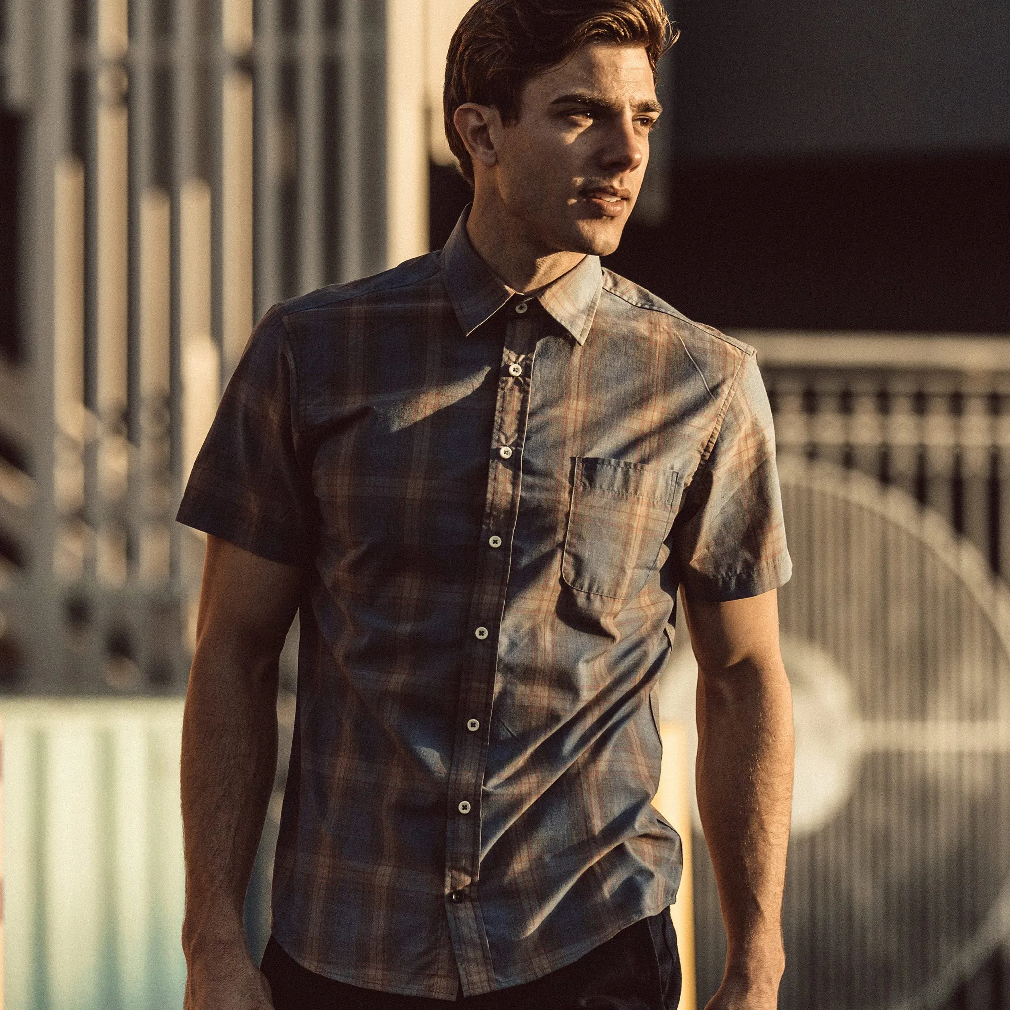The Short Sleeve California in Melange Plaid sold by Taylor Stitch product image thumbnail 3