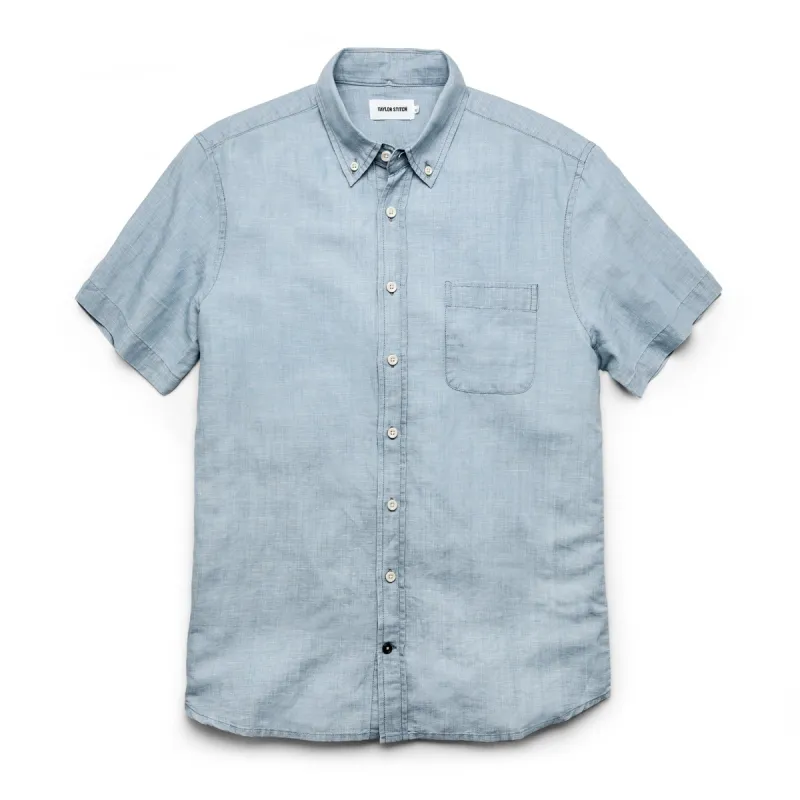 The Short Sleeve Jack in Sun Bleached Linen sold by Taylor Stitch