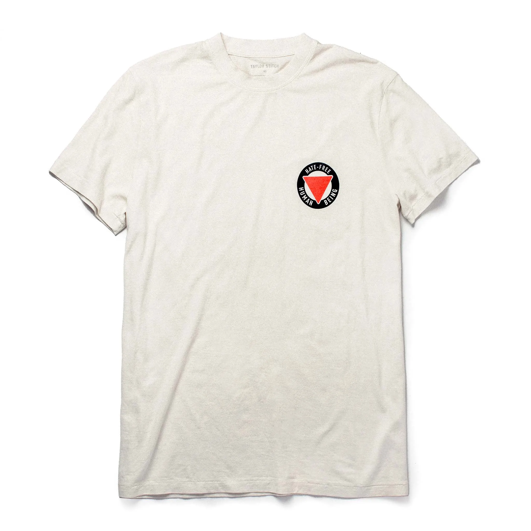 The Cotton Hemp Tee in Hate-Free sold by Taylor Stitch