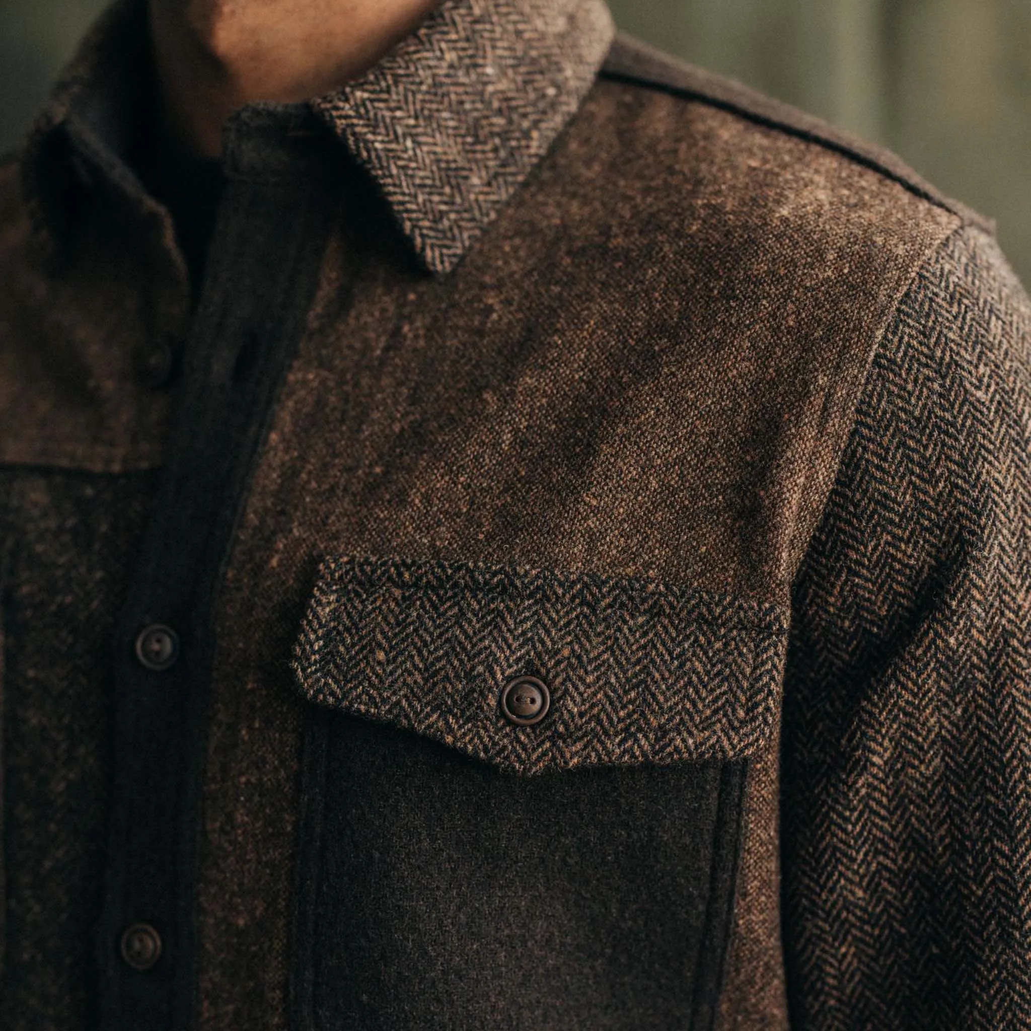 The Patchwork Overshirt in Timber Tweed sold by Taylor Stitch product image thumbnail 3