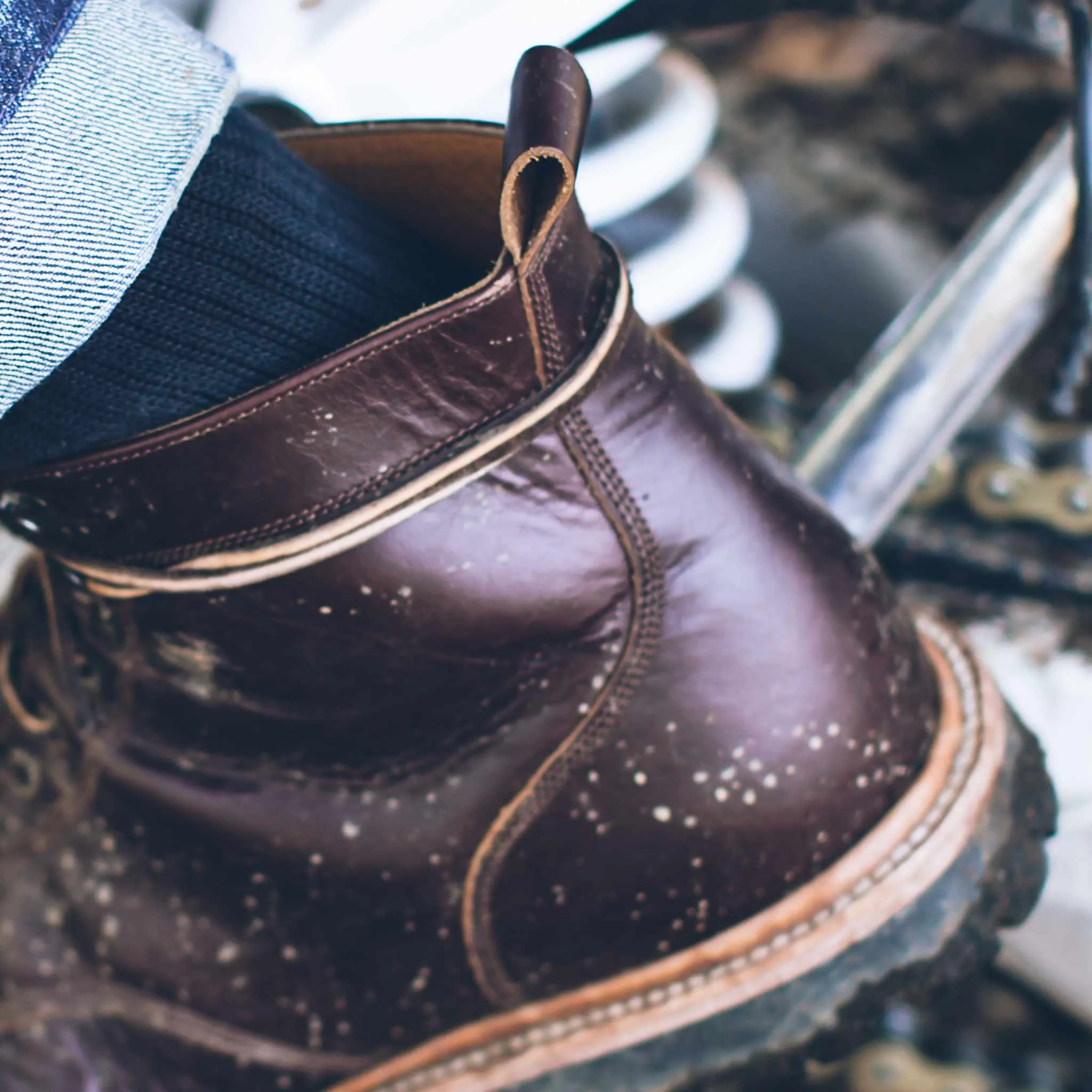 The Cap Toe Moto Boot in Brown Steerhide sold by Taylor Stitch product image thumbnail 4