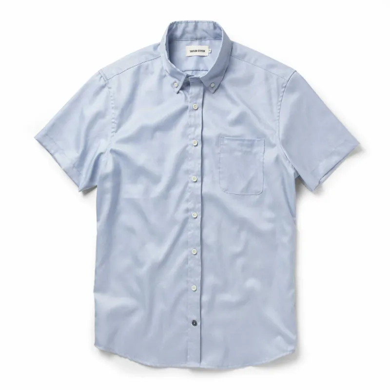 The Short Sleeve Jack in Washed Blue Oxford sold by Taylor Stitch