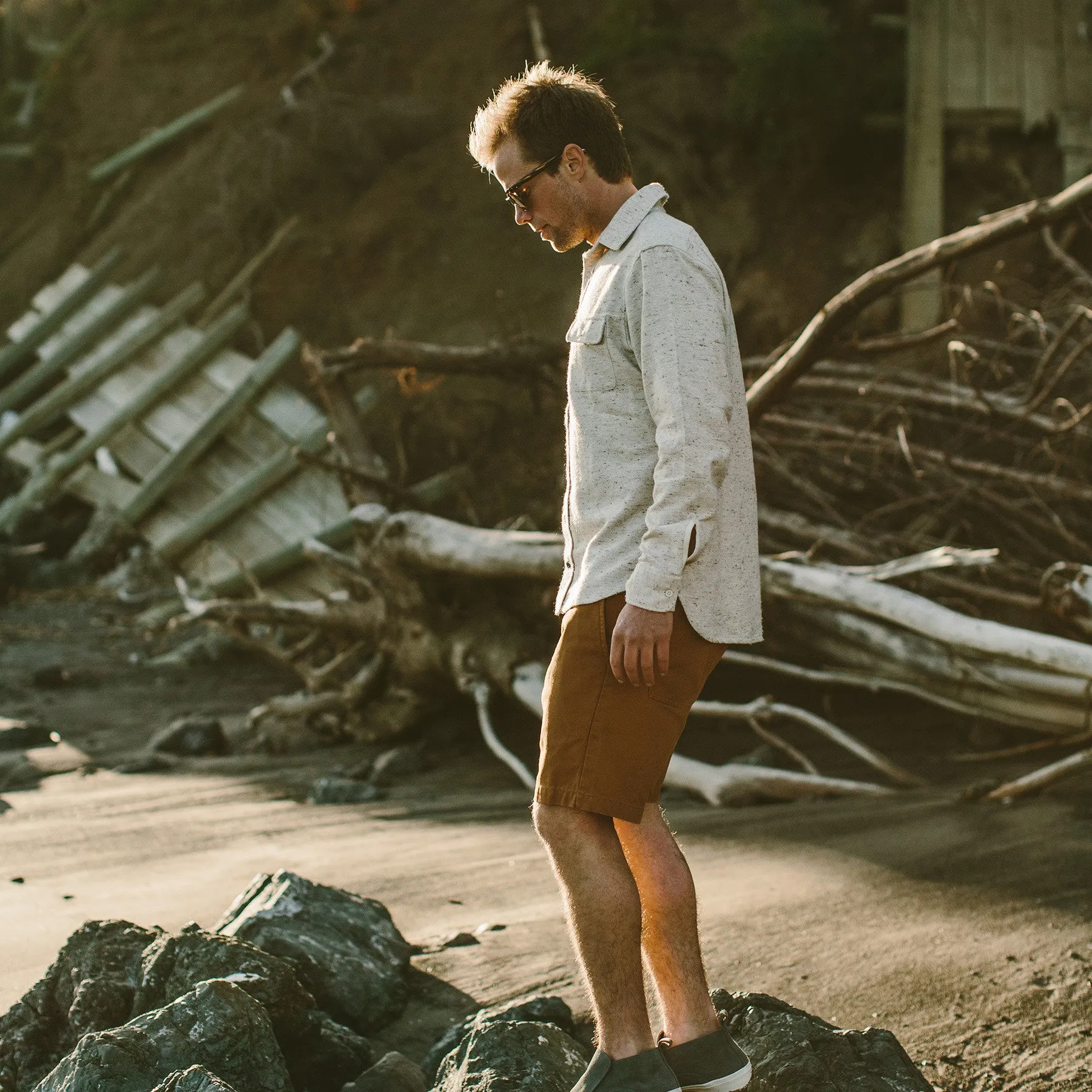 The Sun Down Shirt in Speckled Oatmeal sold by Taylor Stitch product image thumbnail 2