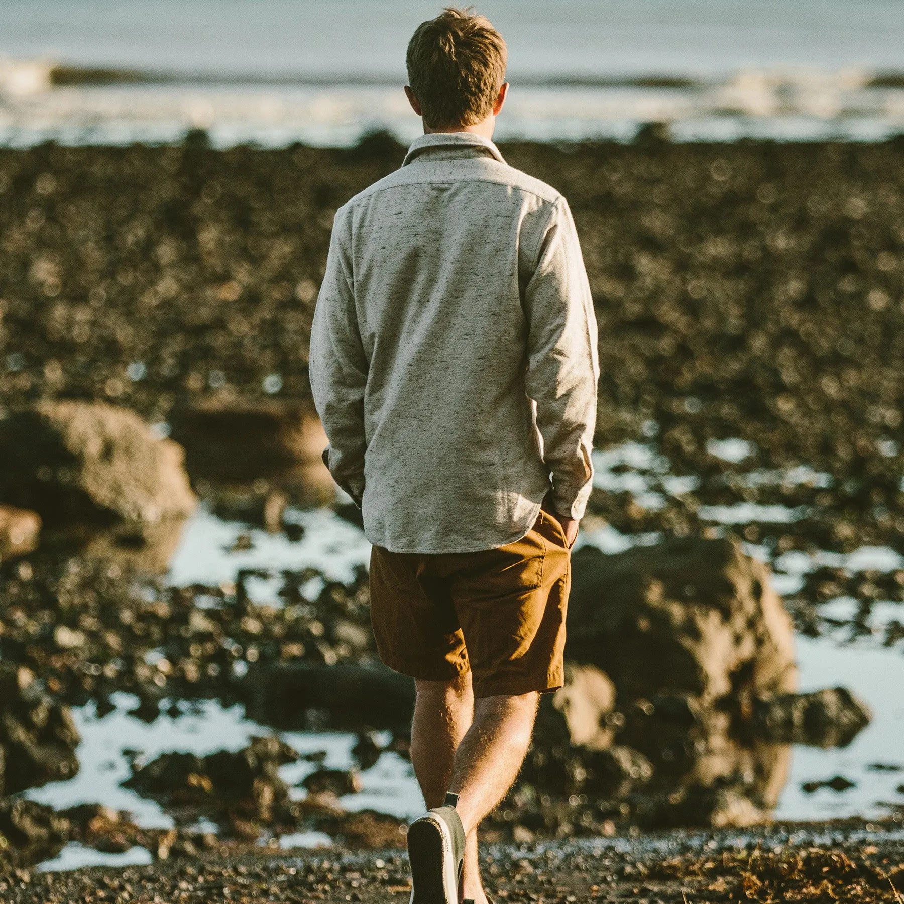 The Sun Down Shirt in Speckled Oatmeal sold by Taylor Stitch product image thumbnail 5