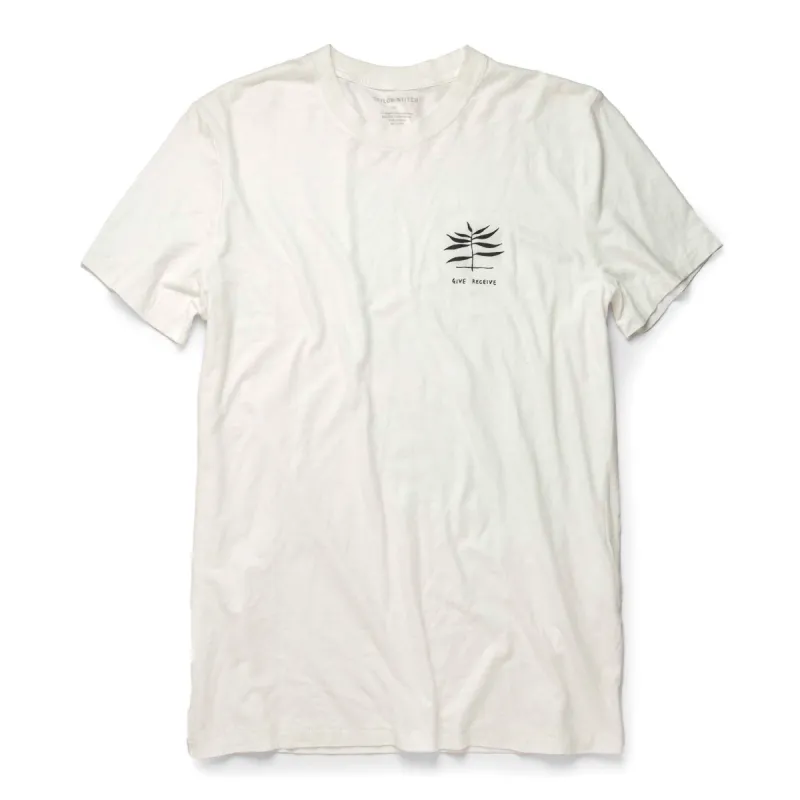 The Cotton Hemp Tee in Natural Give to Get sold by Taylor Stitch