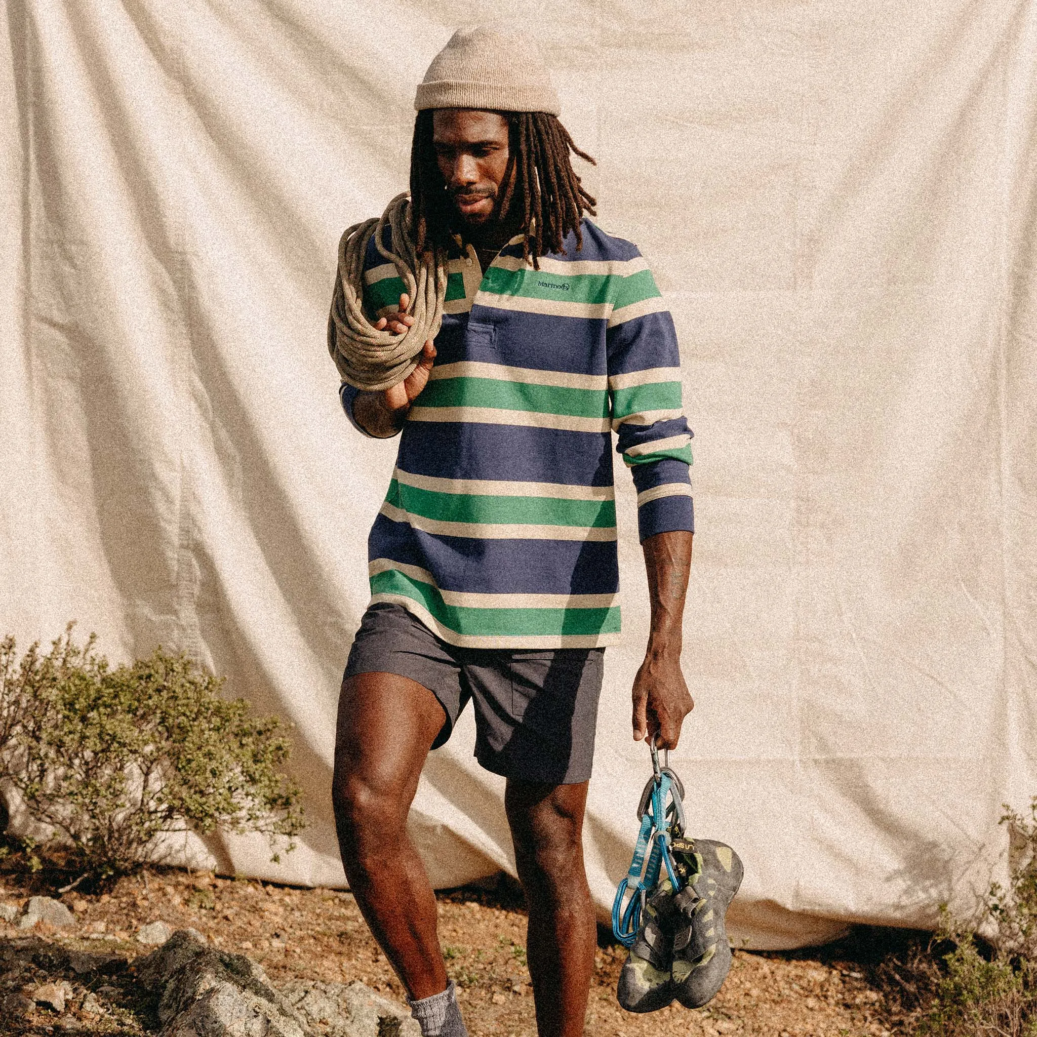 The Rugby Shirt in Navy Stripe sold by Taylor Stitch product image thumbnail 4