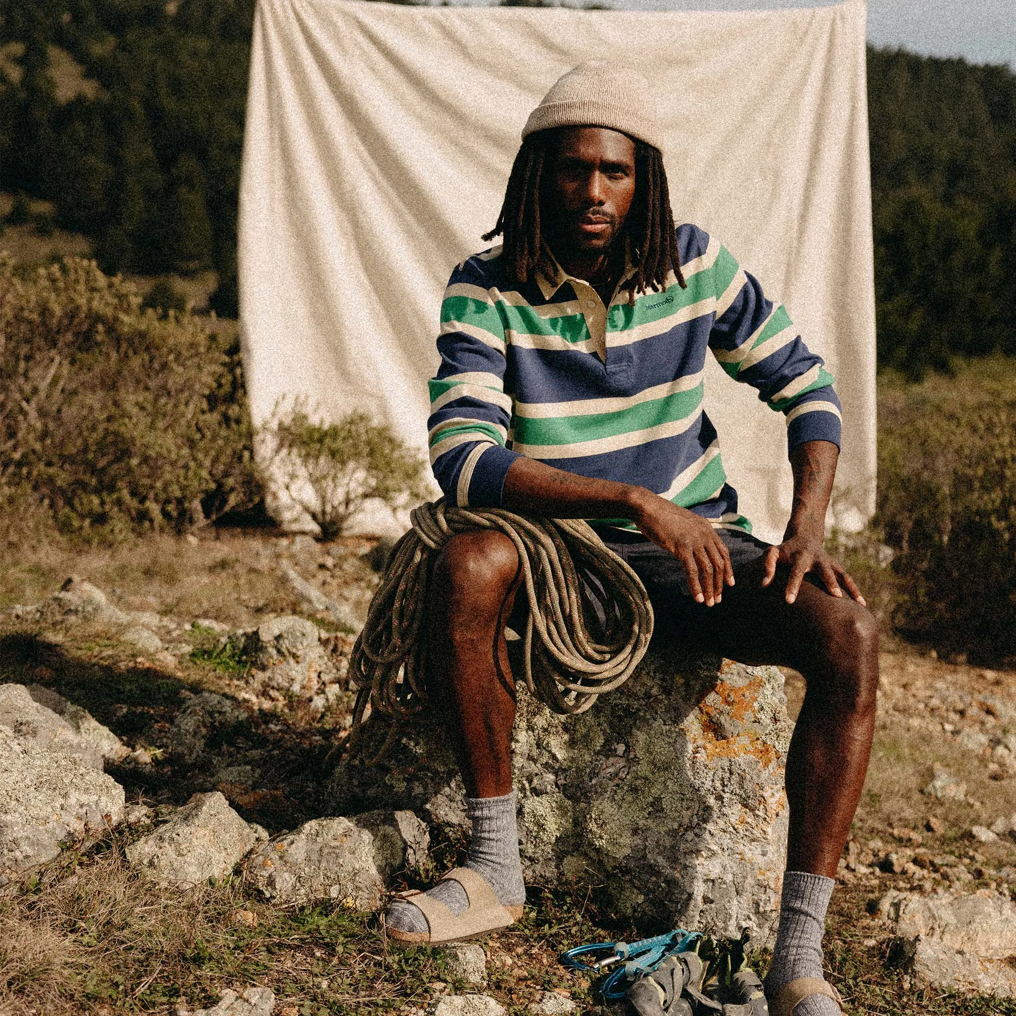 The Rugby Shirt in Navy Stripe sold by Taylor Stitch product image thumbnail 2